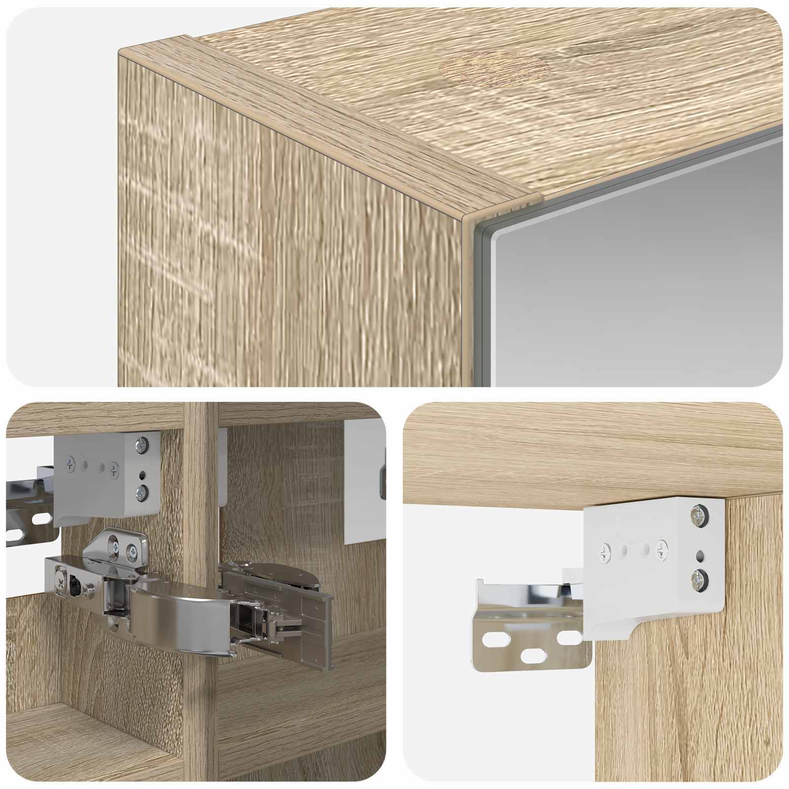 Badkamer spiegelkast met plank Sonoma Eiken 30 x 10,5 x 50 cm is nu te koop bij PeponiXL, paradijselijk wonen!