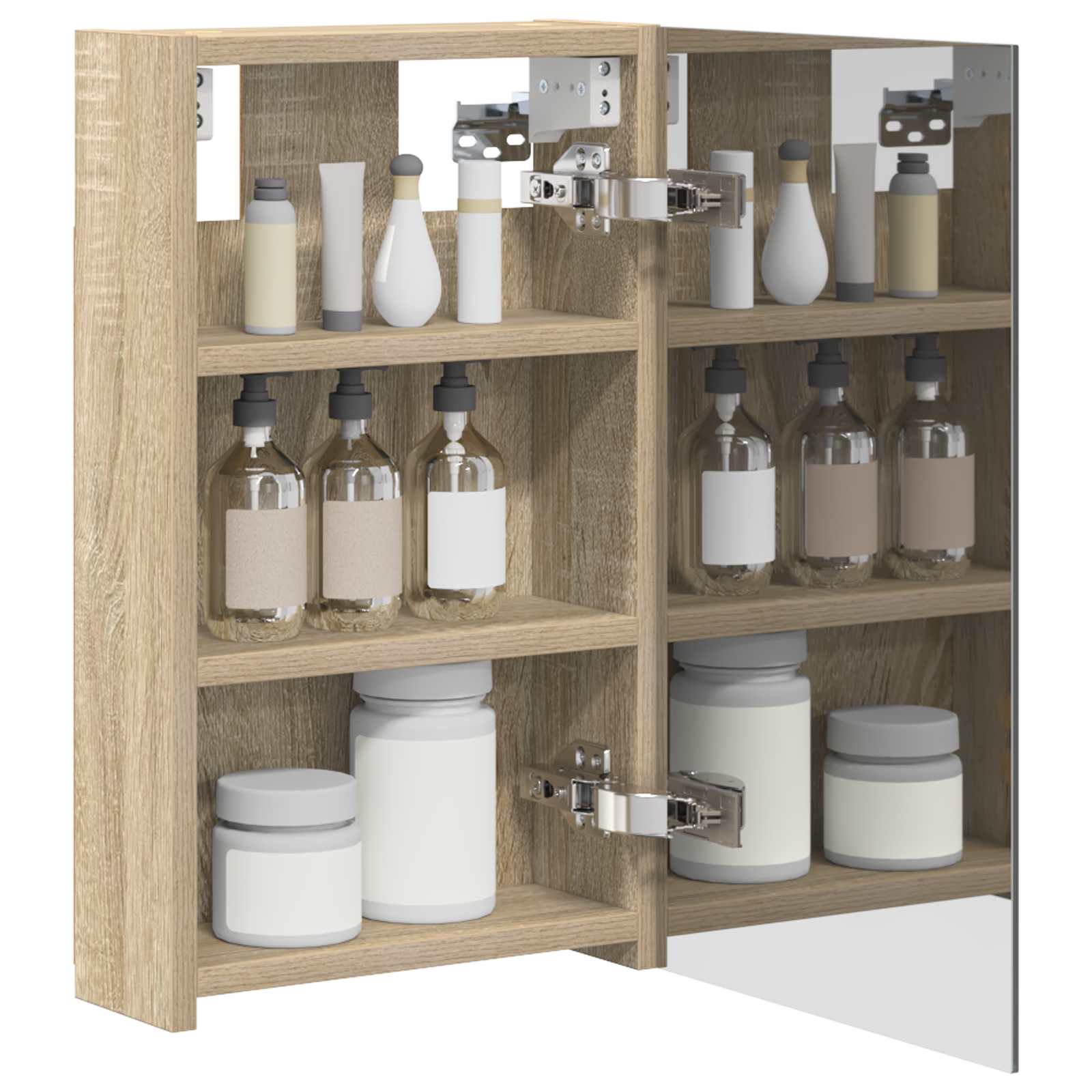 Badkamer spiegelkast met plank Sonoma Eiken 30 x 10,5 x 50 cm is nu te koop bij PeponiXL, paradijselijk wonen!
