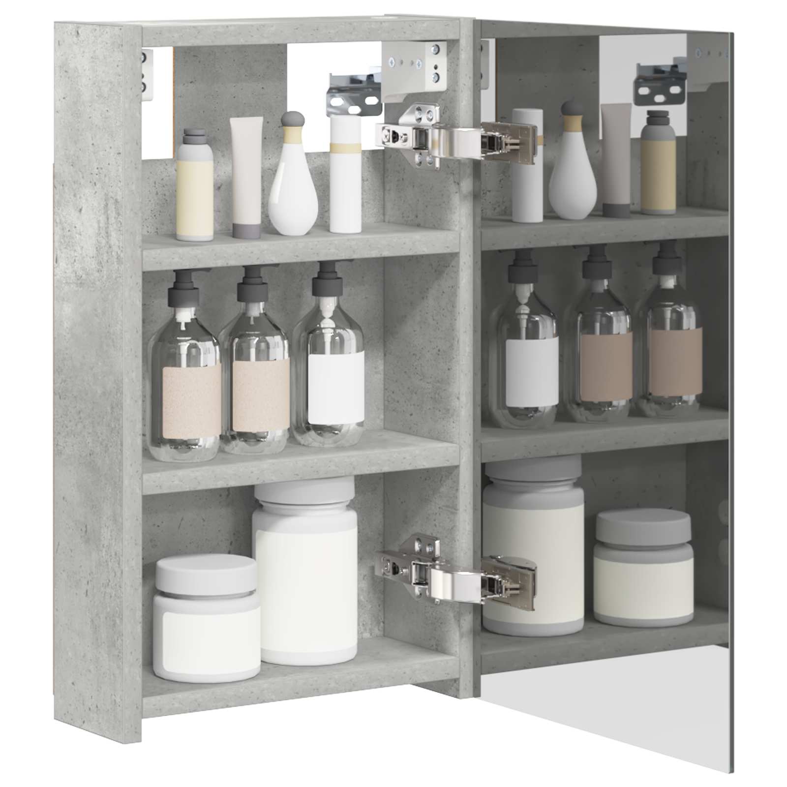 Badkamer spiegelkast Beton Grijs 30 x 10,5 x 50 cm Bewerkt hout is nu te koop bij PeponiXL, paradijselijk wonen!