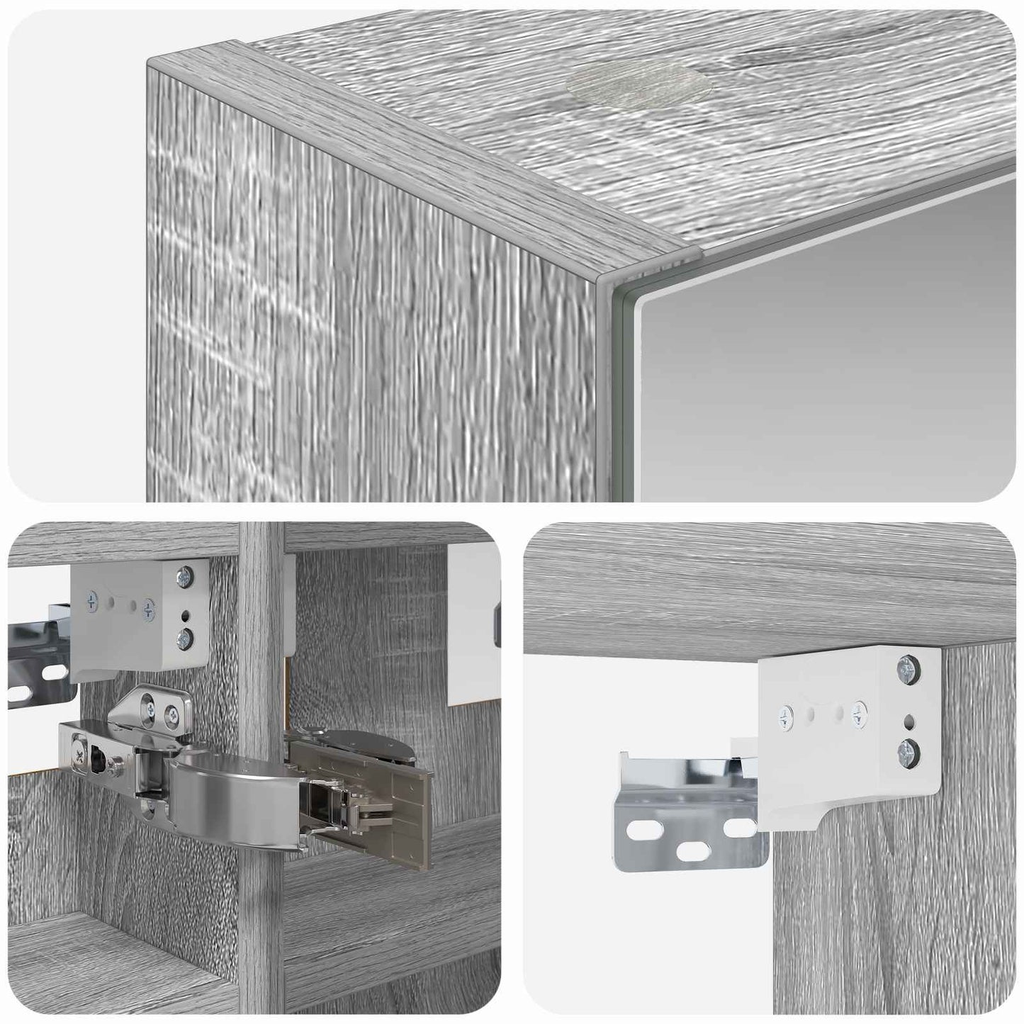 Badkamer spiegelkast met plank Grijs Sonoma 30 x 10,5 x 50 cm is nu te koop bij PeponiXL, paradijselijk wonen!
