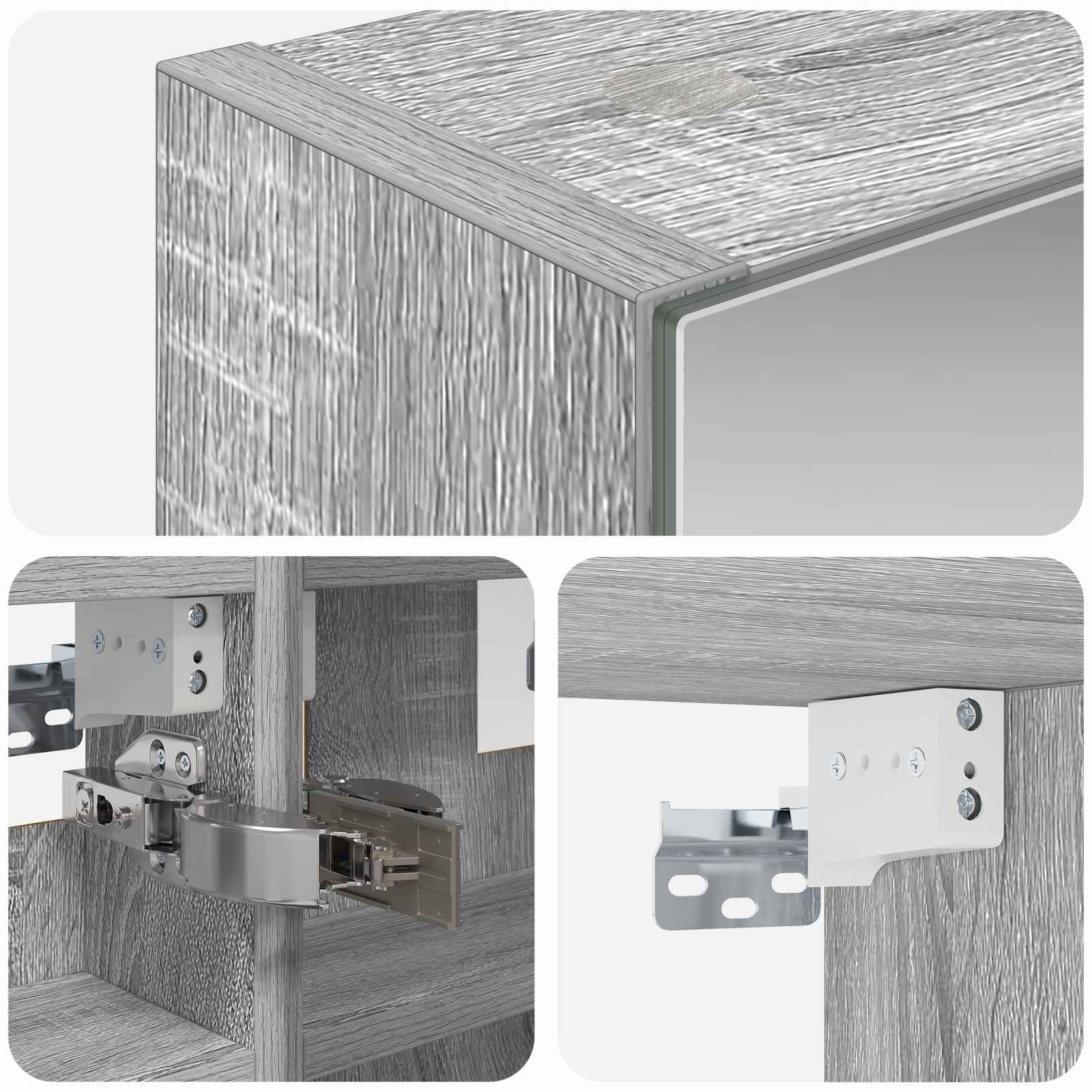 Badkamer spiegelkast met plank Grijs Sonoma 30 x 10,5 x 50 cm is nu te koop bij PeponiXL, paradijselijk wonen!
