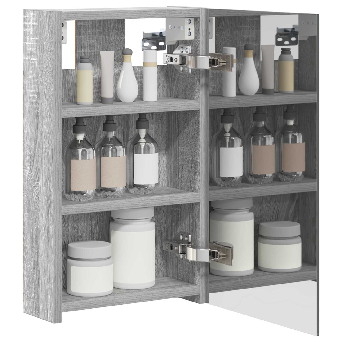 Badkamer spiegelkast met plank Grijs Sonoma 30 x 10,5 x 50 cm is nu te koop bij PeponiXL, paradijselijk wonen!