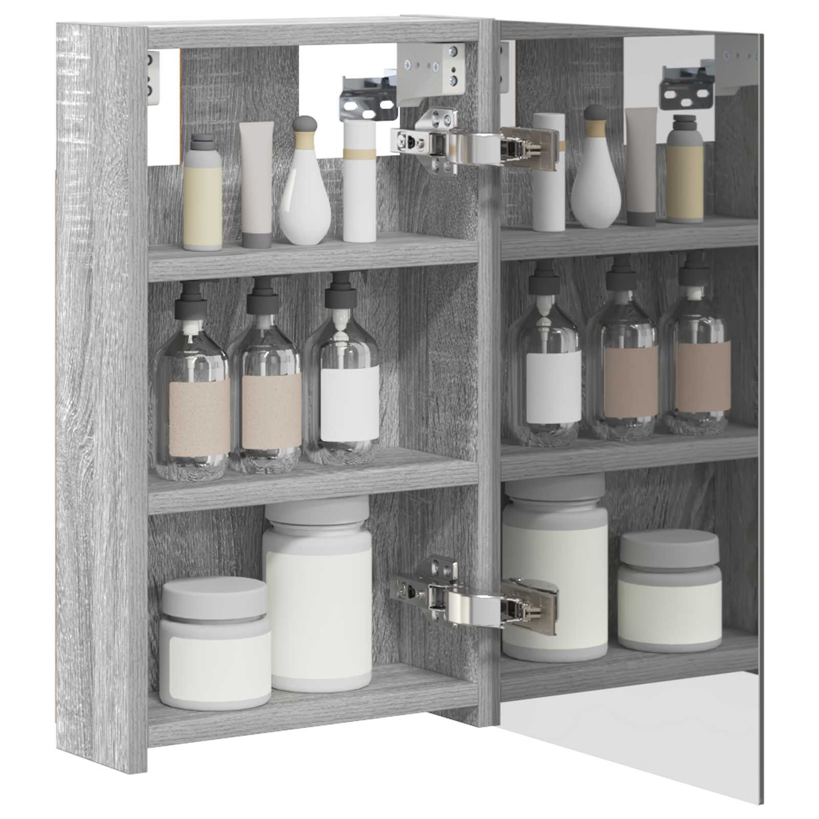 Badkamer spiegelkast met plank Grijs Sonoma 30 x 10,5 x 50 cm is nu te koop bij PeponiXL, paradijselijk wonen!