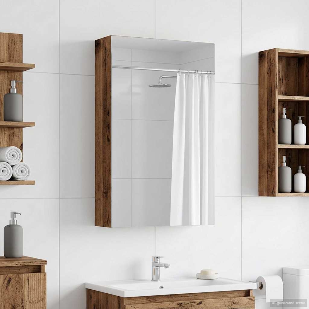 Badkamer spiegelkast Oudhout 30 x 10,5 x 50 cm Bewerkt hout is nu te koop bij PeponiXL, paradijselijk wonen!