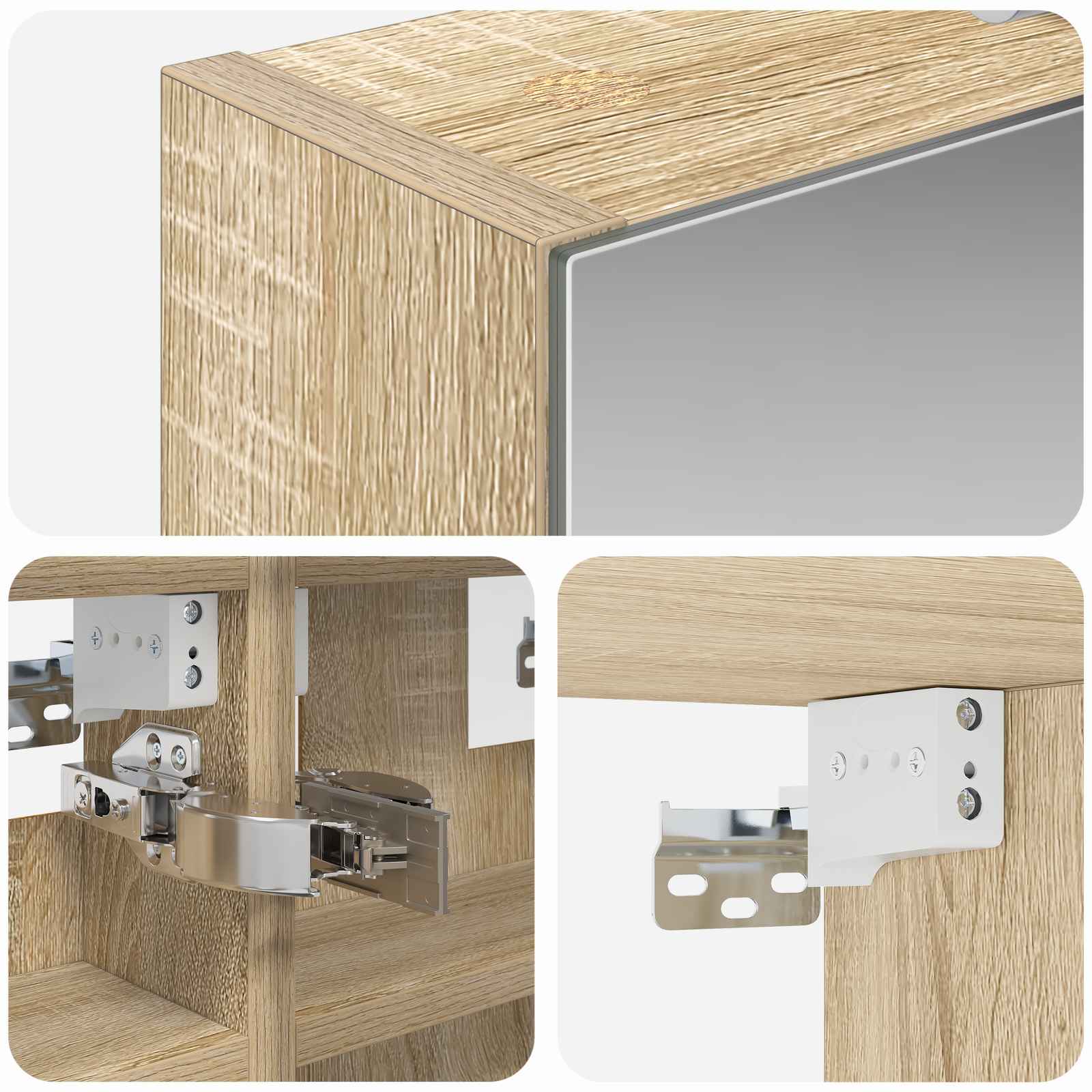 Badkamer spiegelkast met plank Sonoma Eiken 30 x 10,5 x 50 cm is nu te koop bij PeponiXL, paradijselijk wonen!