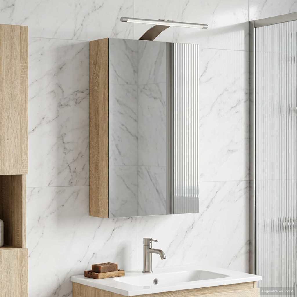 Badkamer spiegelkast met plank Sonoma Eiken 30 x 10,5 x 50 cm is nu te koop bij PeponiXL, paradijselijk wonen!