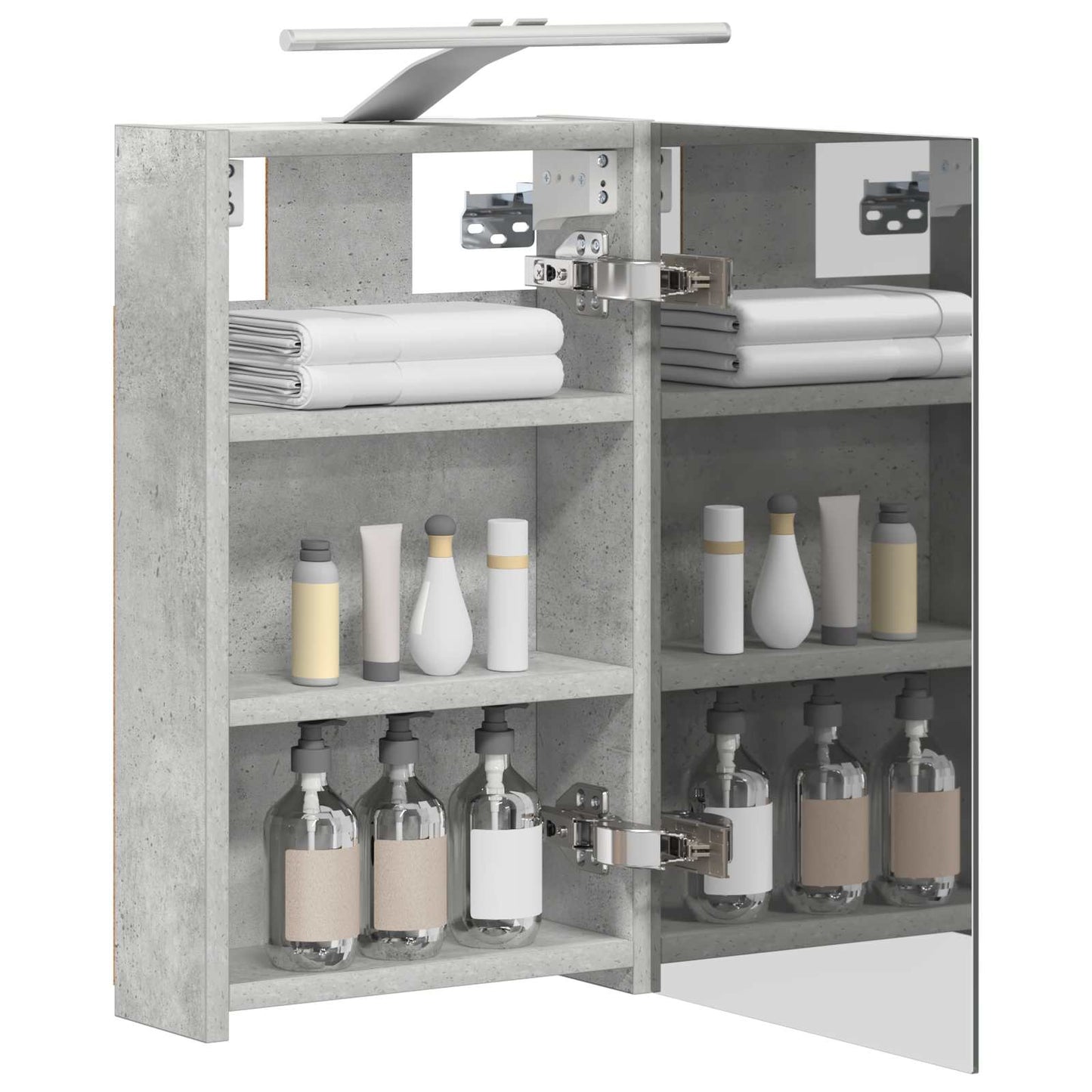 Badkamer spiegelkast Beton Grijs 30 x 10,5 x 50 cm Bewerkt hout is nu te koop bij PeponiXL, paradijselijk wonen!