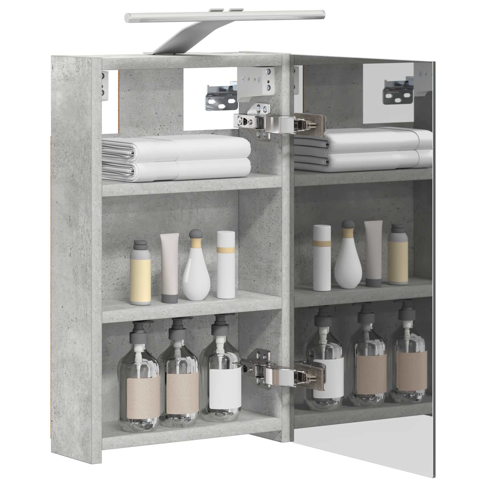 Badkamer spiegelkast Beton Grijs 30 x 10,5 x 50 cm Bewerkt hout is nu te koop bij PeponiXL, paradijselijk wonen!