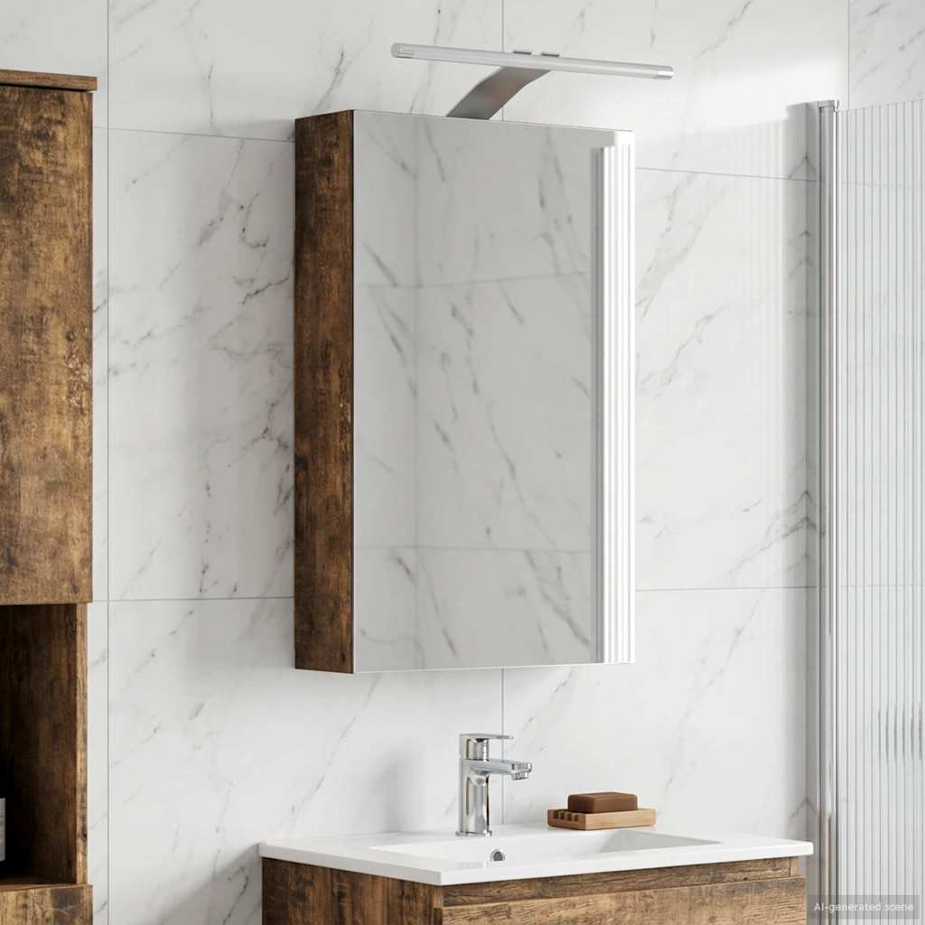 Badkamer spiegelkast met plank Gerookt eiken 30 x 10,5 x 50 cm is nu te koop bij PeponiXL, paradijselijk wonen!