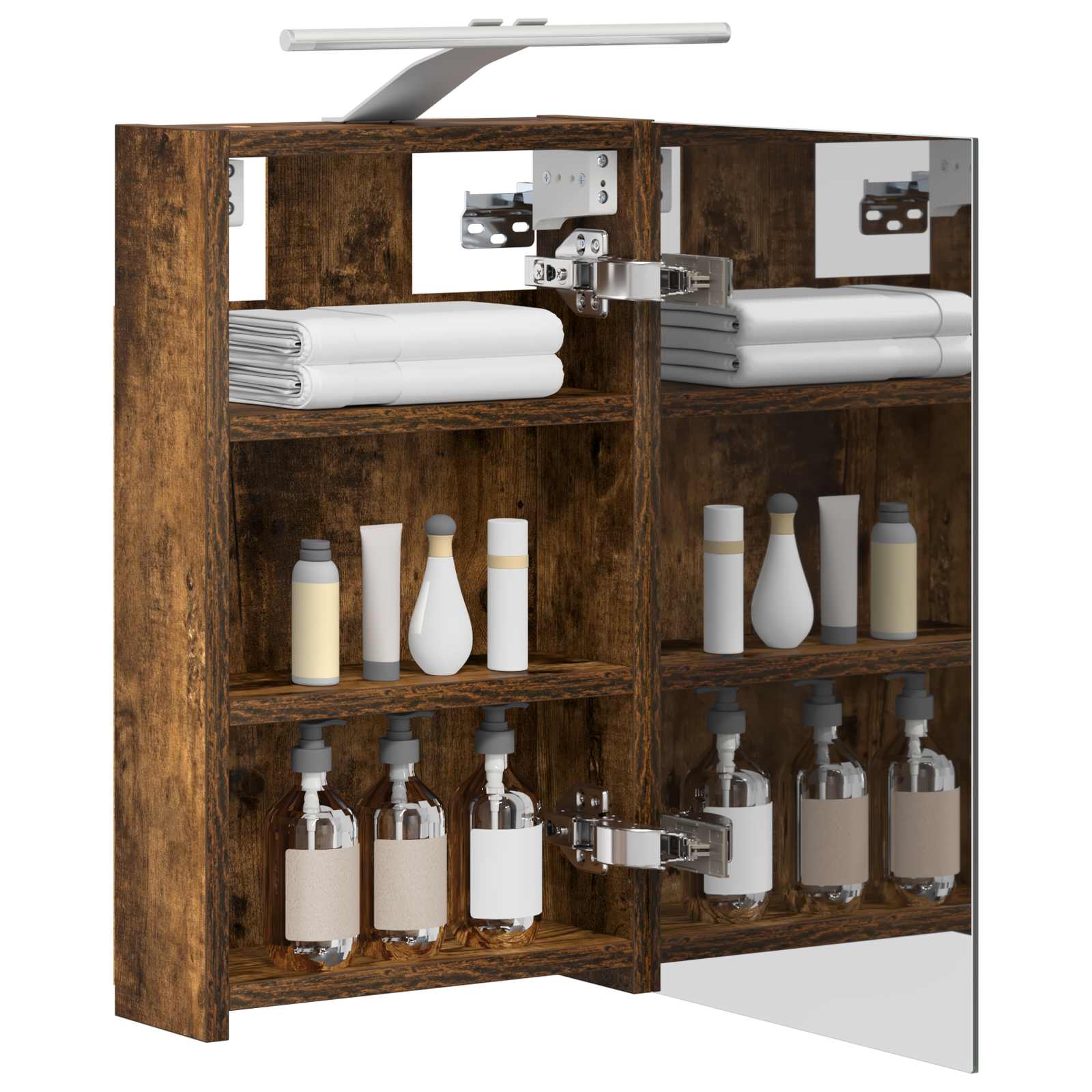 Badkamer spiegelkast met plank Gerookt eiken 30 x 10,5 x 50 cm is nu te koop bij PeponiXL, paradijselijk wonen!