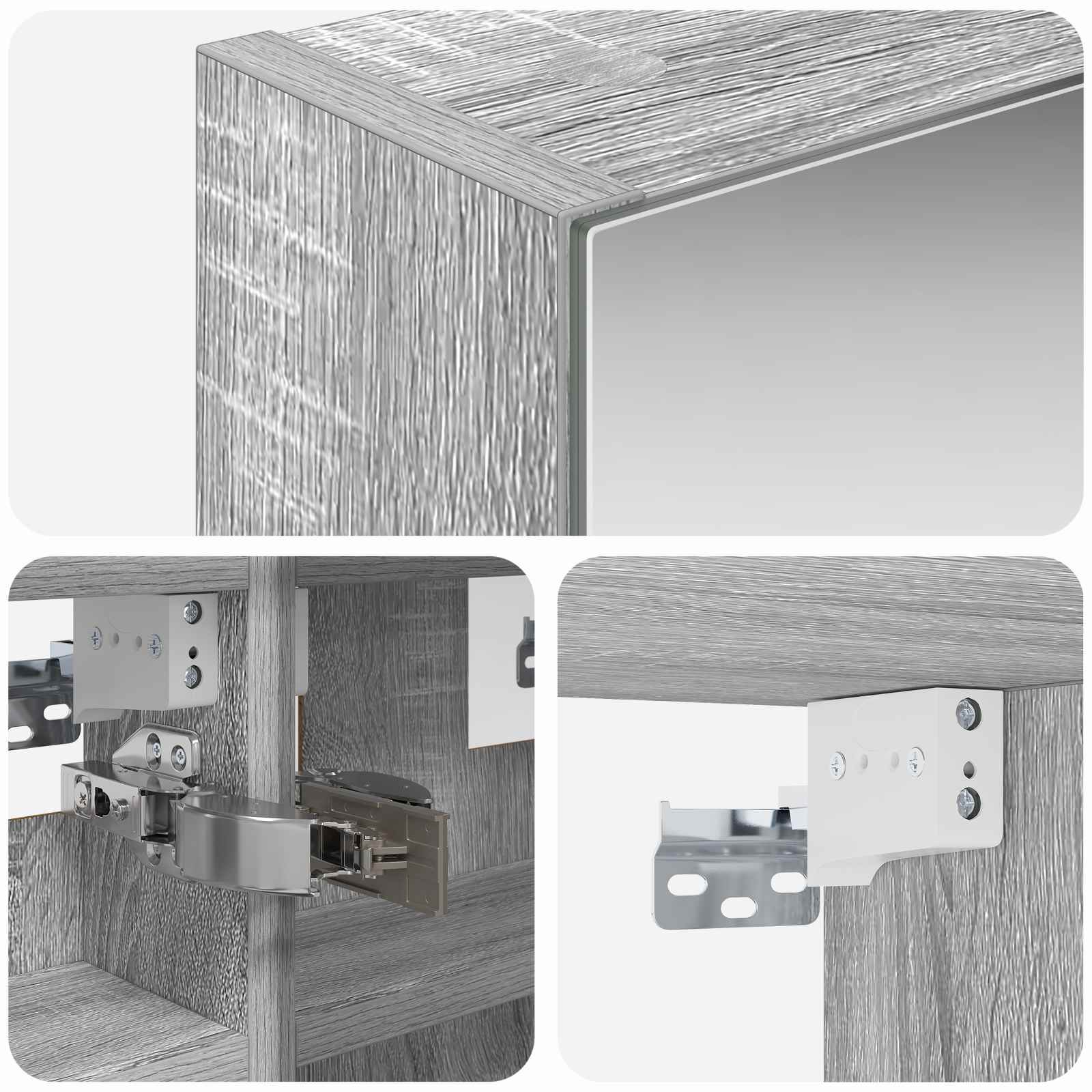 Badkamer spiegelkast met plank Grijs Sonoma 30 x 10,5 x 50 cm is nu te koop bij PeponiXL, paradijselijk wonen!