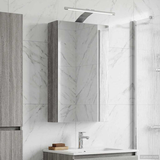 Badkamer spiegelkast met plank Grijs Sonoma 30 x 10,5 x 50 cm is nu te koop bij PeponiXL, paradijselijk wonen!