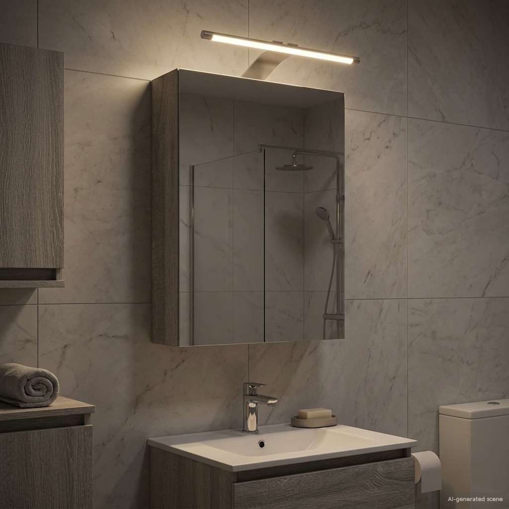 Badkamer spiegelkast met plank Grijs Sonoma 30 x 10,5 x 50 cm is nu te koop bij PeponiXL, paradijselijk wonen!