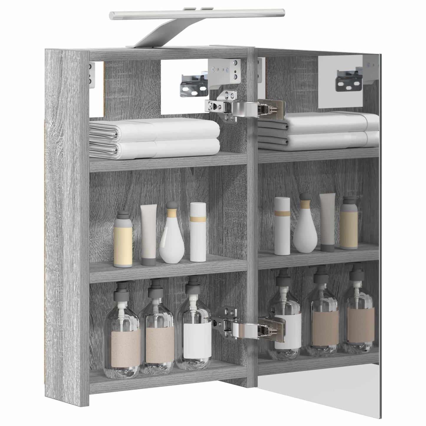 Badkamer spiegelkast met plank Grijs Sonoma 30 x 10,5 x 50 cm is nu te koop bij PeponiXL, paradijselijk wonen!