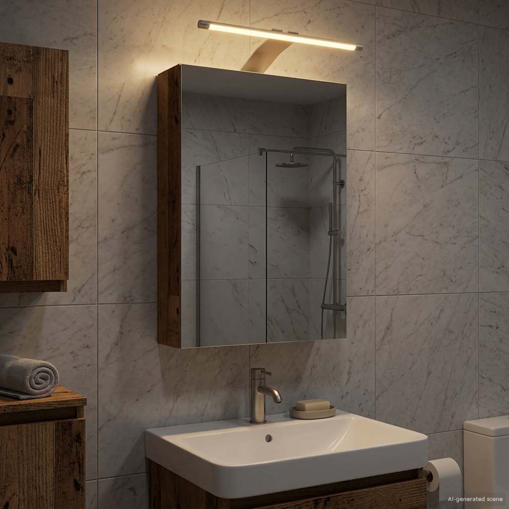 Badkamer spiegelkast Oudhout 30 x 10,5 x 50 cm Bewerkt hout is nu te koop bij PeponiXL, paradijselijk wonen!