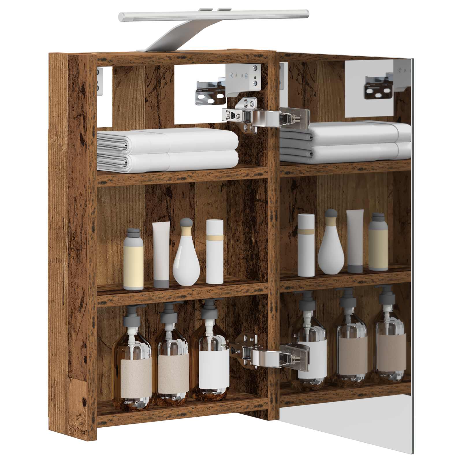 Badkamer spiegelkast Oudhout 30 x 10,5 x 50 cm Bewerkt hout is nu te koop bij PeponiXL, paradijselijk wonen!