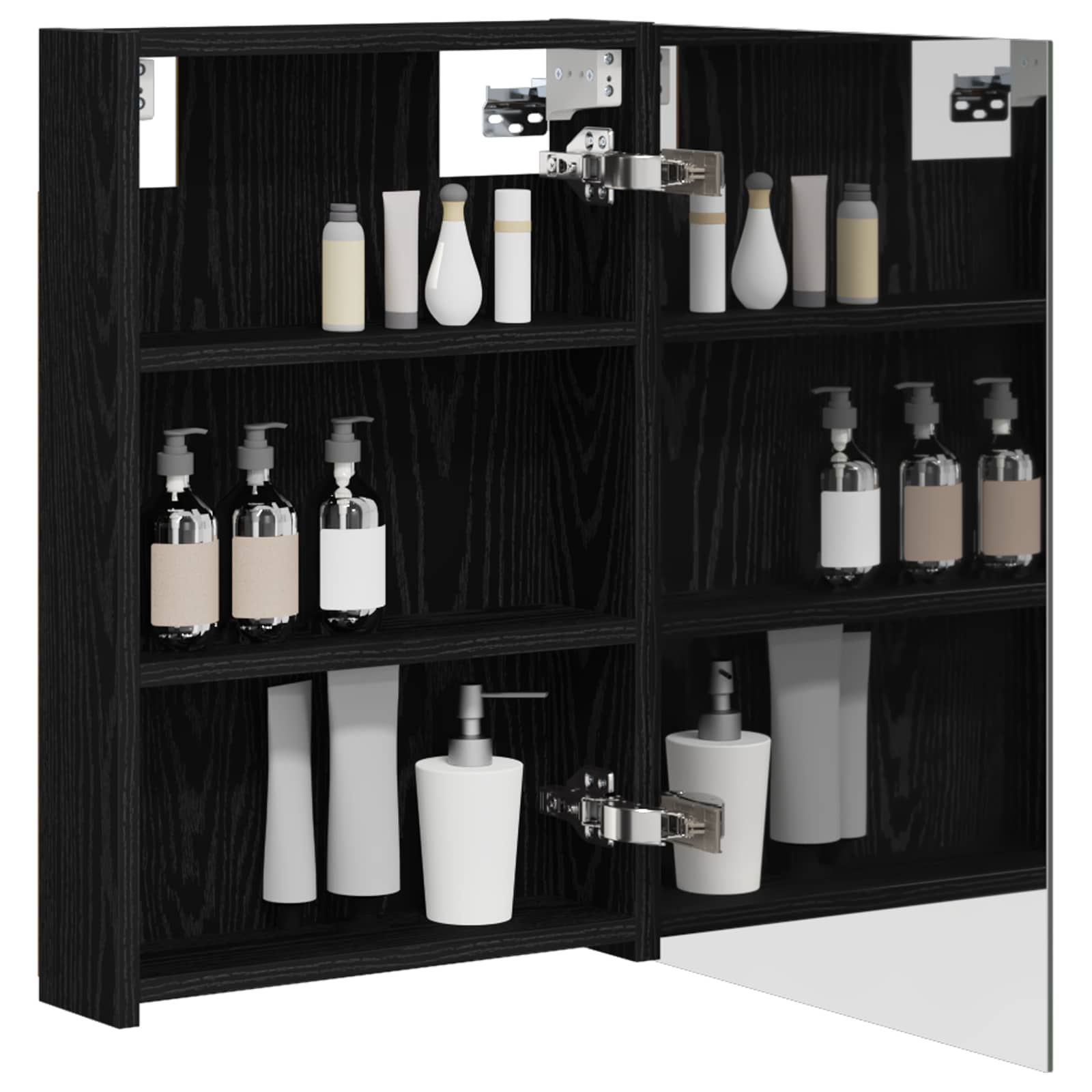 Badkamer spiegelkast met plank Zwart Eiken 40 x 10,5 x 60,5 cm is nu te koop bij PeponiXL, paradijselijk wonen!