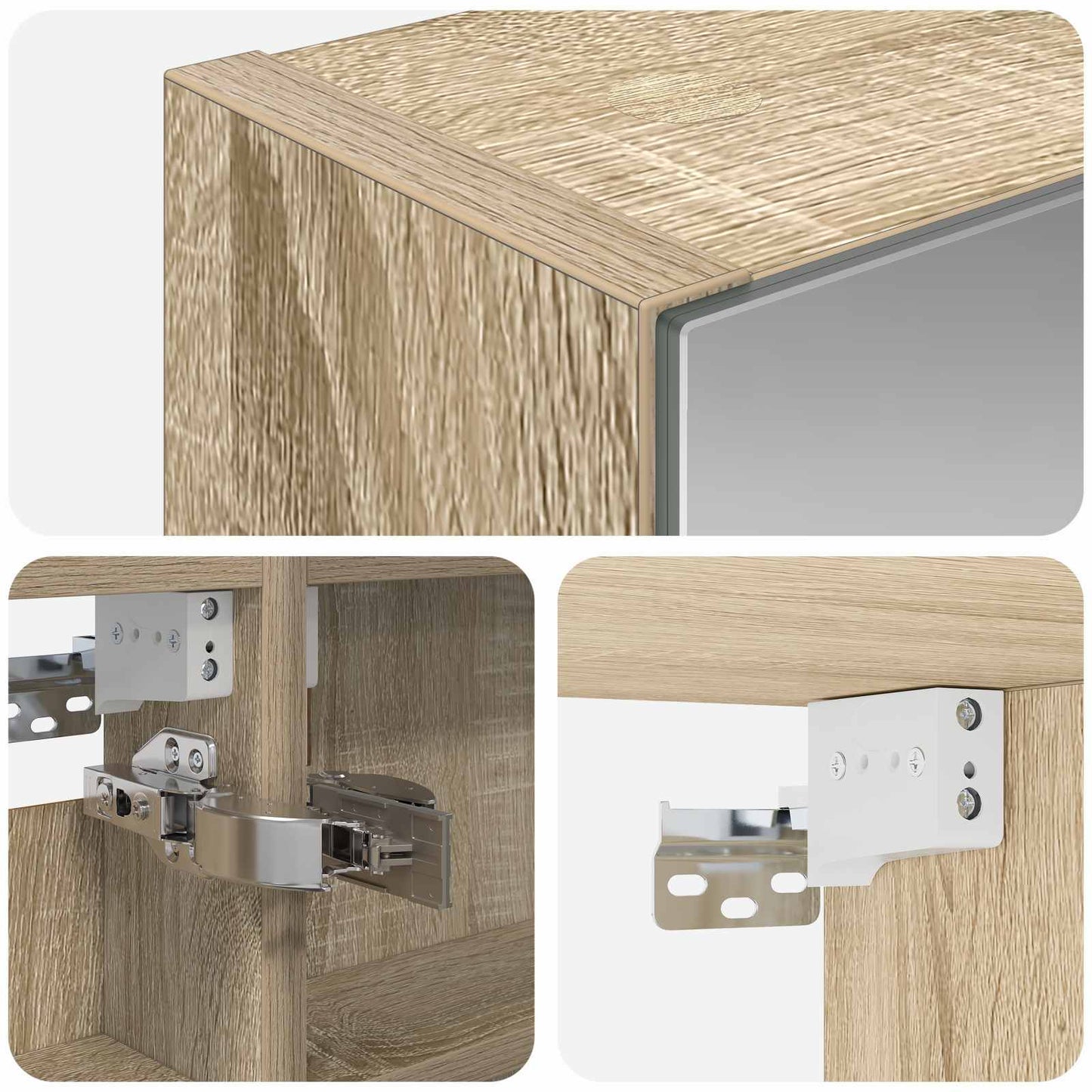 Badkamer spiegelkast met plank Sonoma Eiken 40 x 10,5 x 60,5 cm is nu te koop bij PeponiXL, paradijselijk wonen!