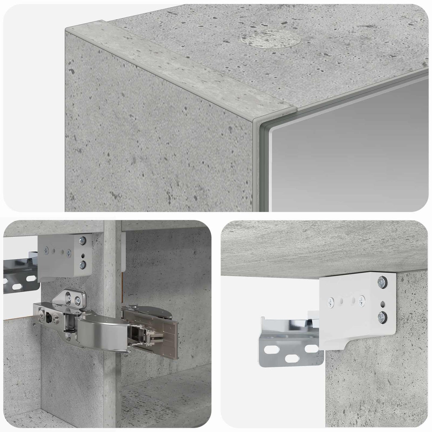Badkamer spiegelkast met plank Beton Grijs 40 x 10,5 x 60,5 cm is nu te koop bij PeponiXL, paradijselijk wonen!