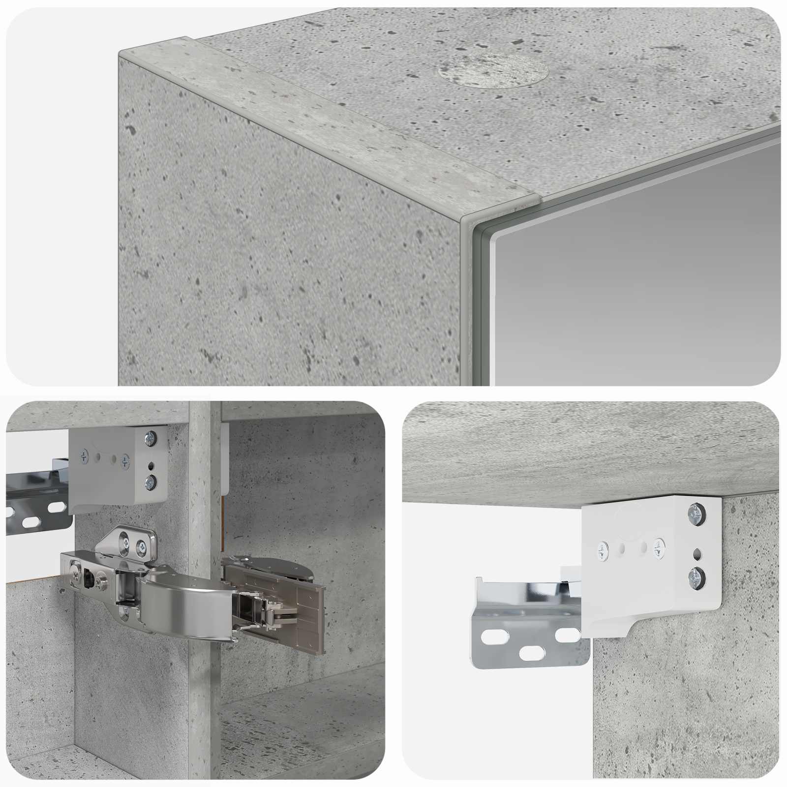 Badkamer spiegelkast met plank Beton Grijs 40 x 10,5 x 60,5 cm is nu te koop bij PeponiXL, paradijselijk wonen!