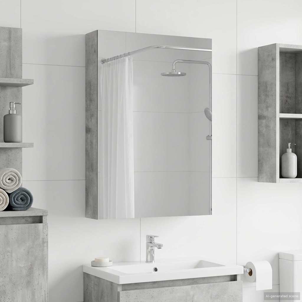 Badkamer spiegelkast met plank Beton Grijs 40 x 10,5 x 60,5 cm is nu te koop bij PeponiXL, paradijselijk wonen!