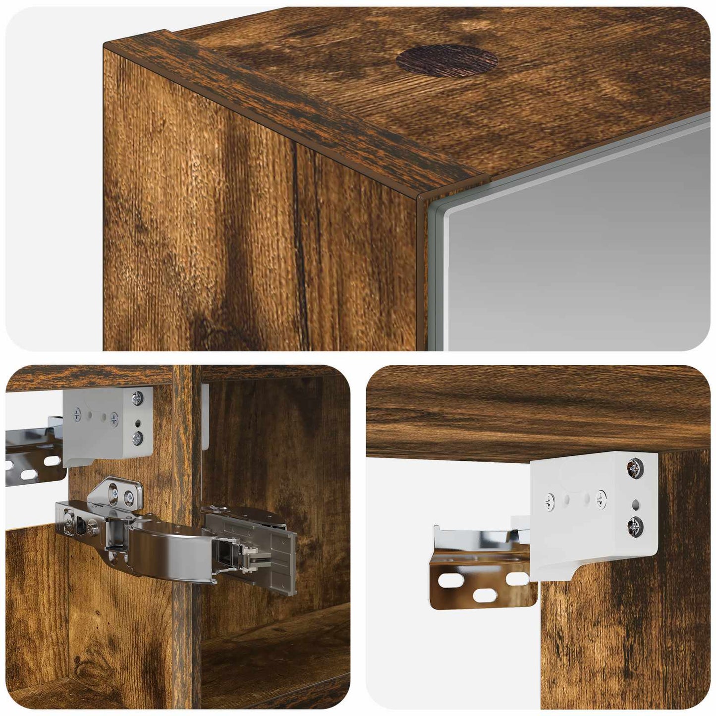 Badkamer spiegelkast Gerookt eiken 40 x 10,5 x 60,5 cm is nu te koop bij PeponiXL, paradijselijk wonen!