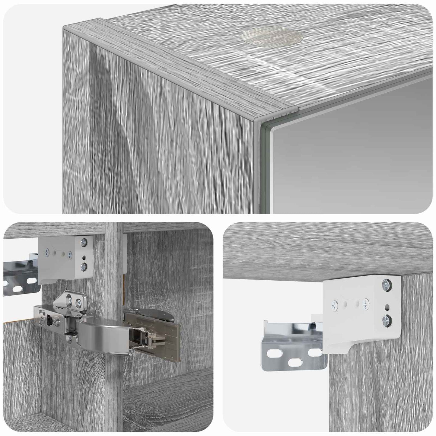 Badkamer spiegelkast met plank Grijs Sonoma 40 x 10,5 x 60,5 cm is nu te koop bij PeponiXL, paradijselijk wonen!