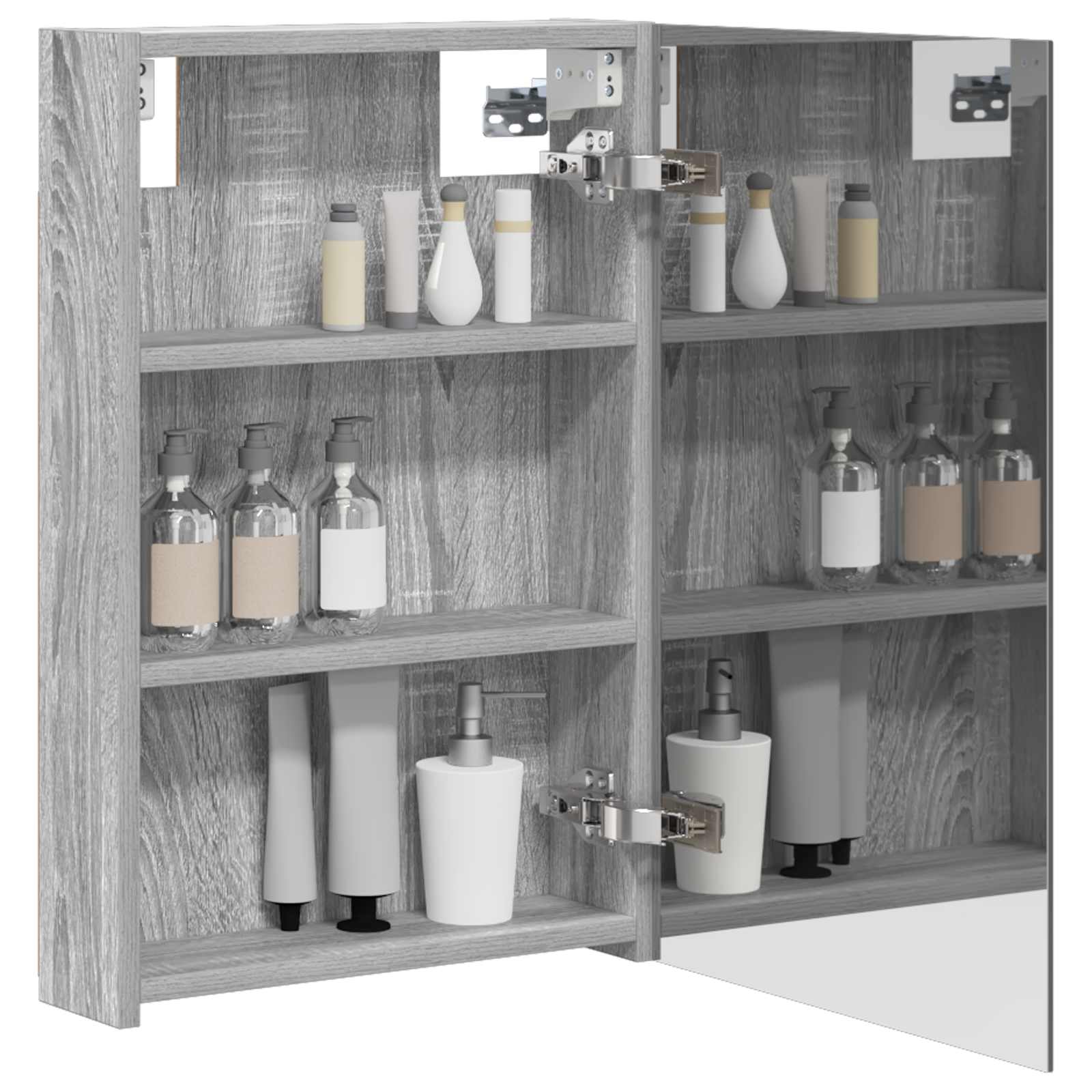 Badkamer spiegelkast met plank Grijs Sonoma 40 x 10,5 x 60,5 cm is nu te koop bij PeponiXL, paradijselijk wonen!