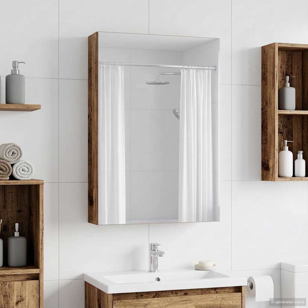 Badkamer spiegelkast Oudhout 40 x 10,5 x 60,5 cm Bewerkt hout is nu te koop bij PeponiXL, paradijselijk wonen!