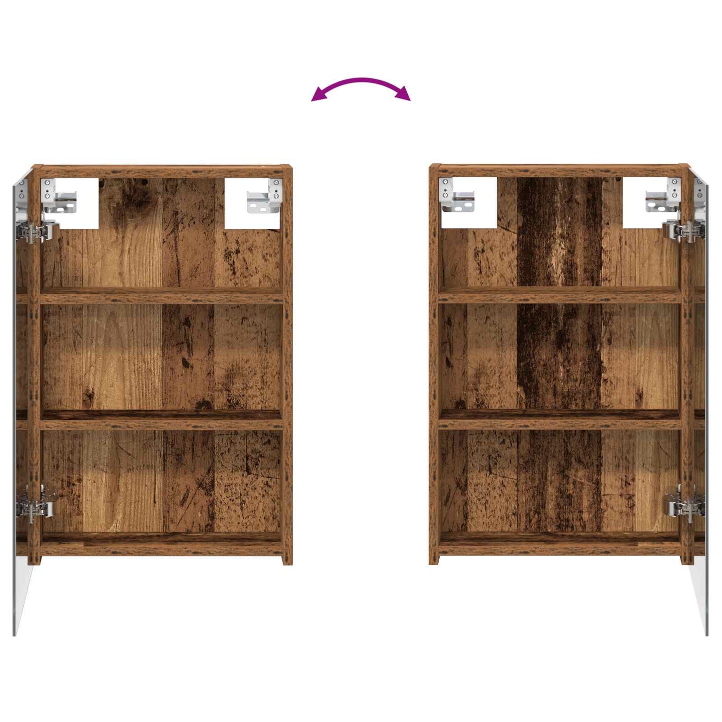 Badkamer spiegelkast Oudhout 40 x 10,5 x 60,5 cm Bewerkt hout is nu te koop bij PeponiXL, paradijselijk wonen!