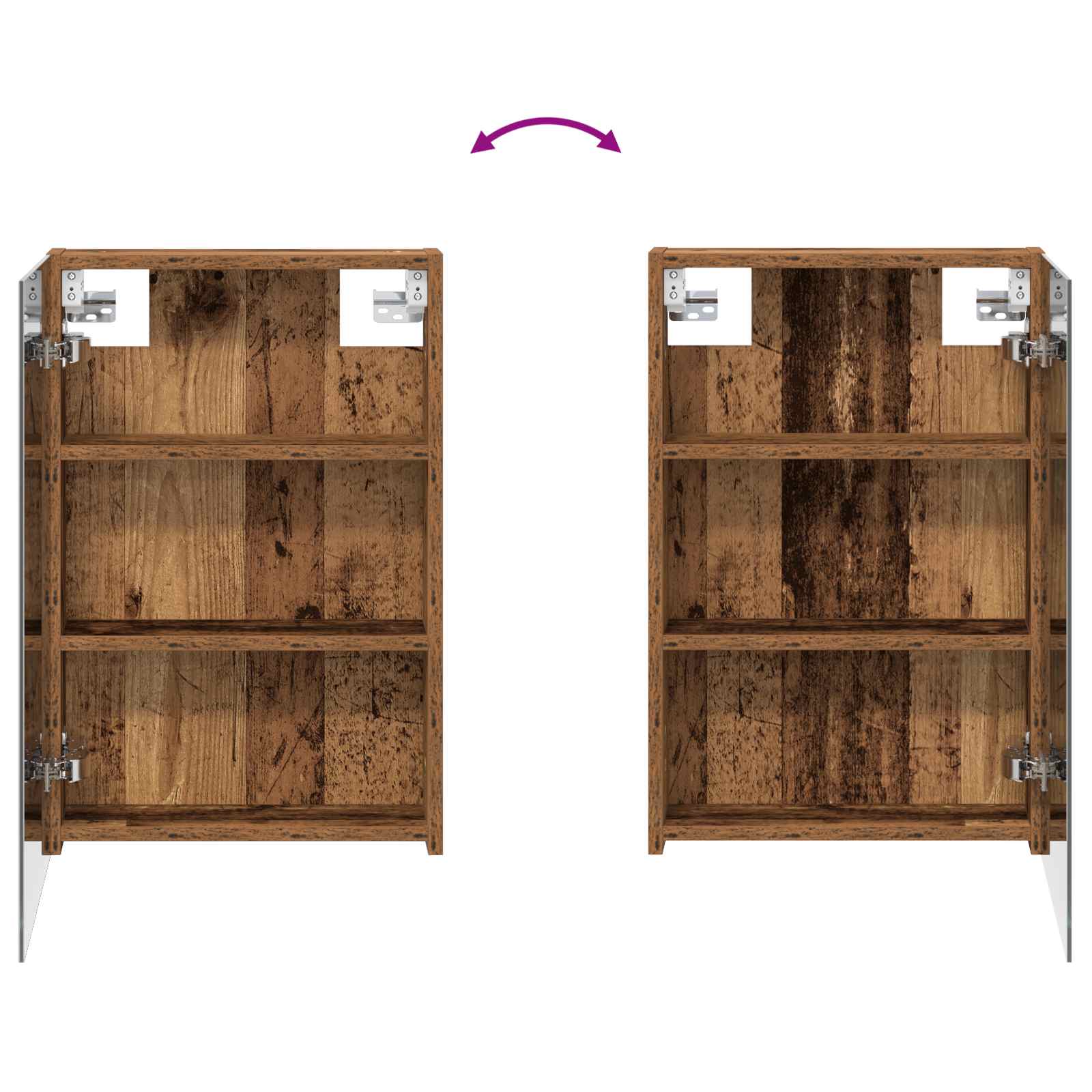 Badkamer spiegelkast Oudhout 40 x 10,5 x 60,5 cm Bewerkt hout is nu te koop bij PeponiXL, paradijselijk wonen!