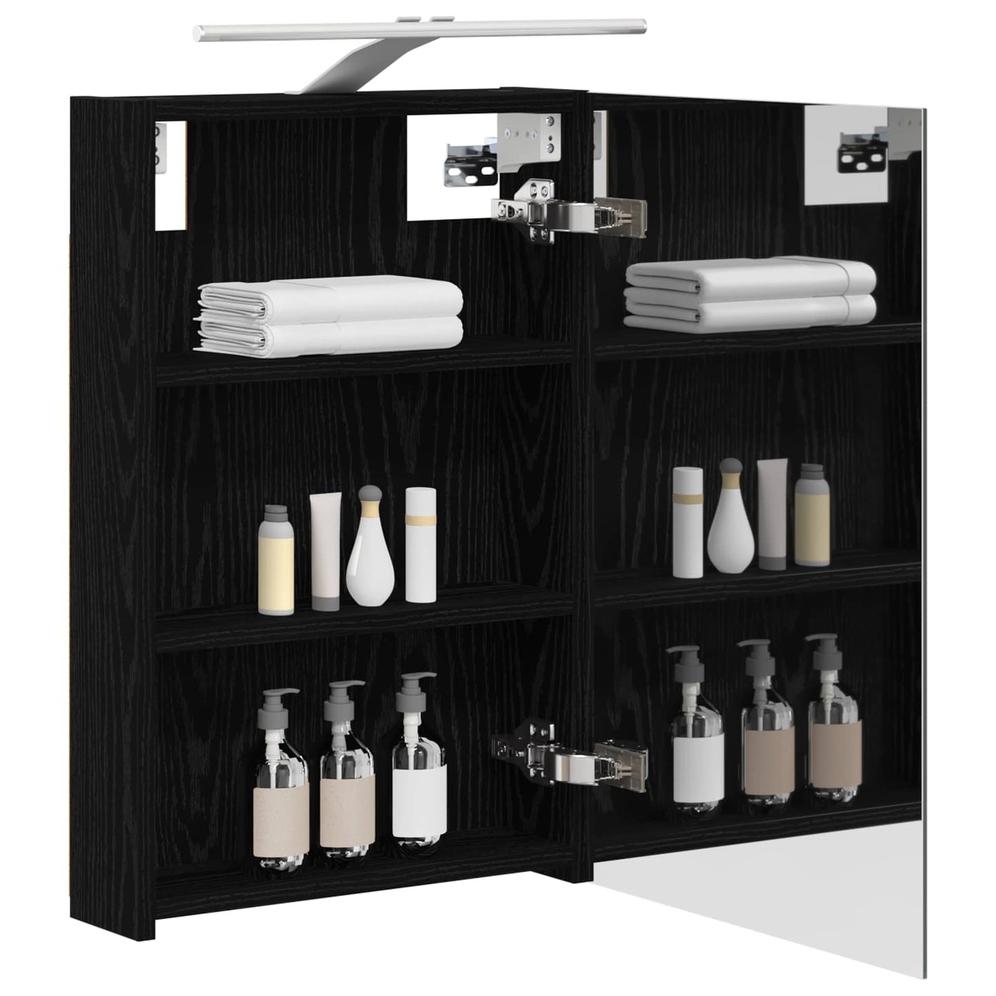 Badkamer spiegelkast met plank Zwart Eiken 40 x 10,5 x 60,5 cm is nu te koop bij PeponiXL, paradijselijk wonen!