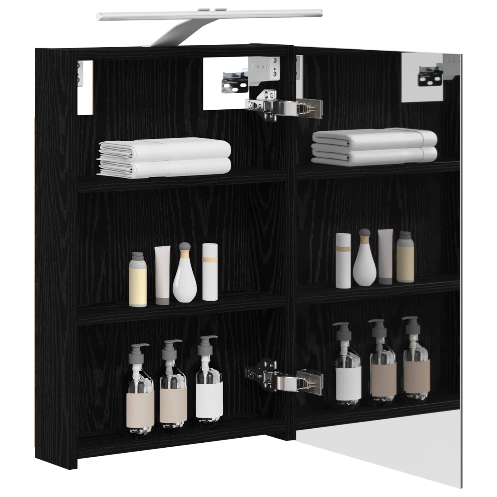 Badkamer spiegelkast met plank Zwart Eiken 40 x 10,5 x 60,5 cm is nu te koop bij PeponiXL, paradijselijk wonen!