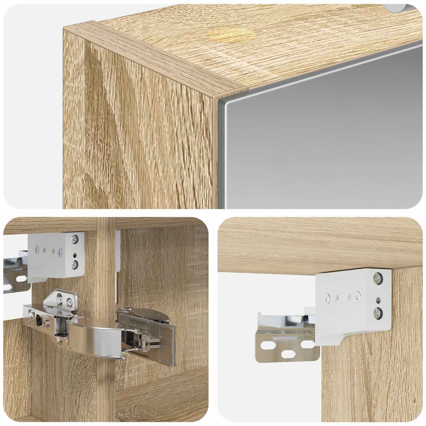 Badkamer spiegelkast met plank Sonoma Eiken 40 x 10,5 x 60,5 cm is nu te koop bij PeponiXL, paradijselijk wonen!