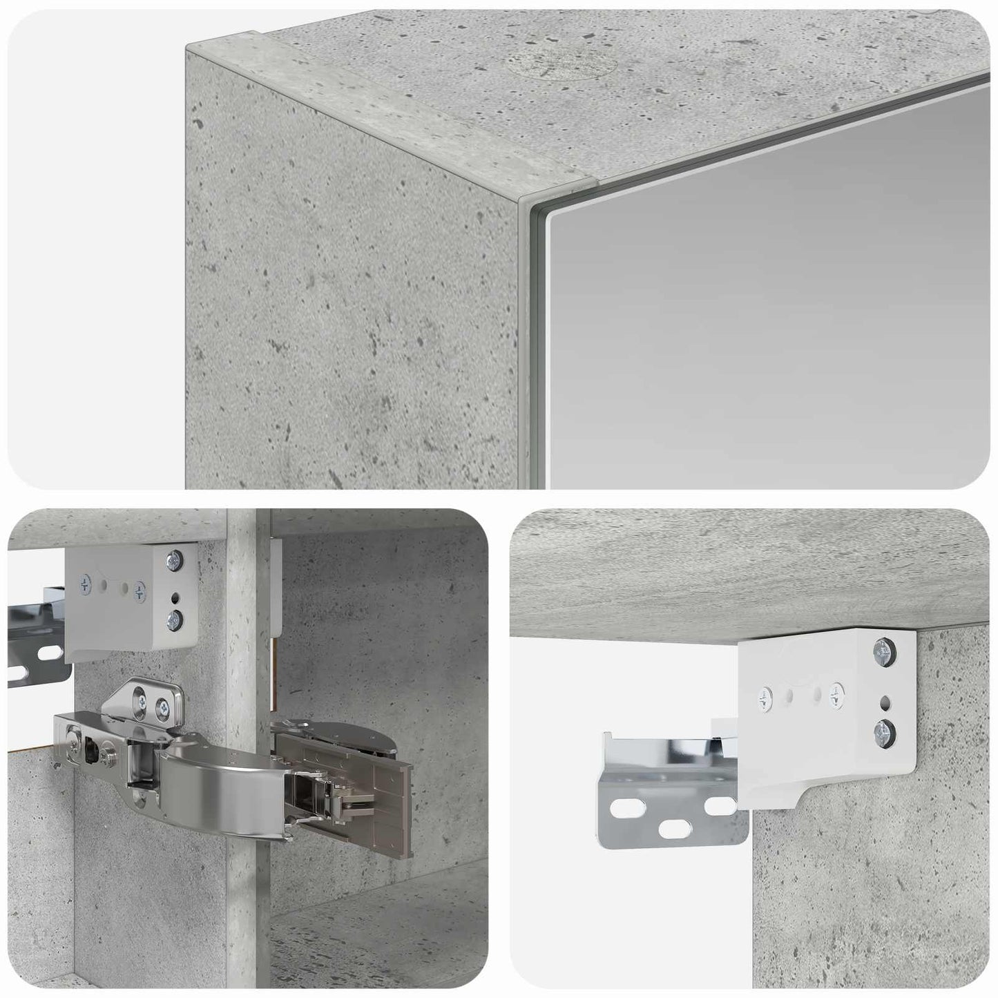 Badkamer spiegelkast met plank Beton Grijs 40 x 10,5 x 60,5 cm is nu te koop bij PeponiXL, paradijselijk wonen!