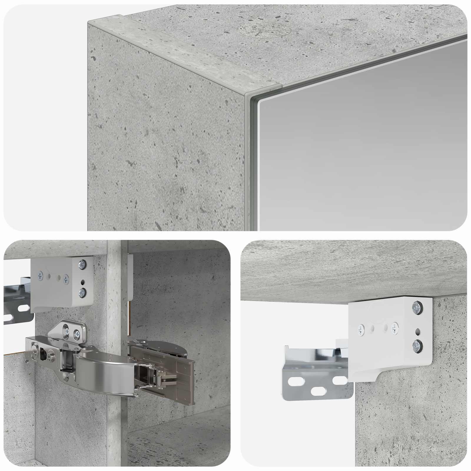 Badkamer spiegelkast met plank Beton Grijs 40 x 10,5 x 60,5 cm is nu te koop bij PeponiXL, paradijselijk wonen!