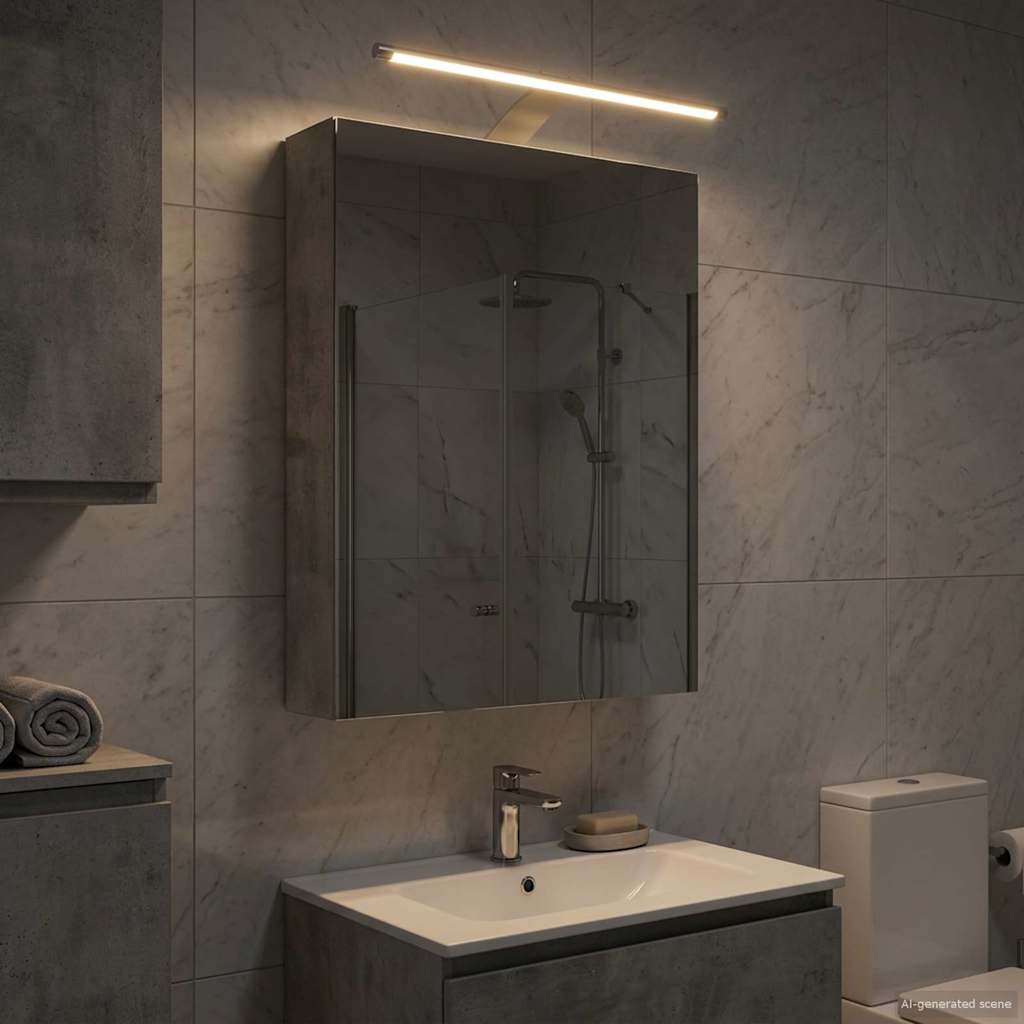 Badkamer spiegelkast met plank Beton Grijs 40 x 10,5 x 60,5 cm is nu te koop bij PeponiXL, paradijselijk wonen!
