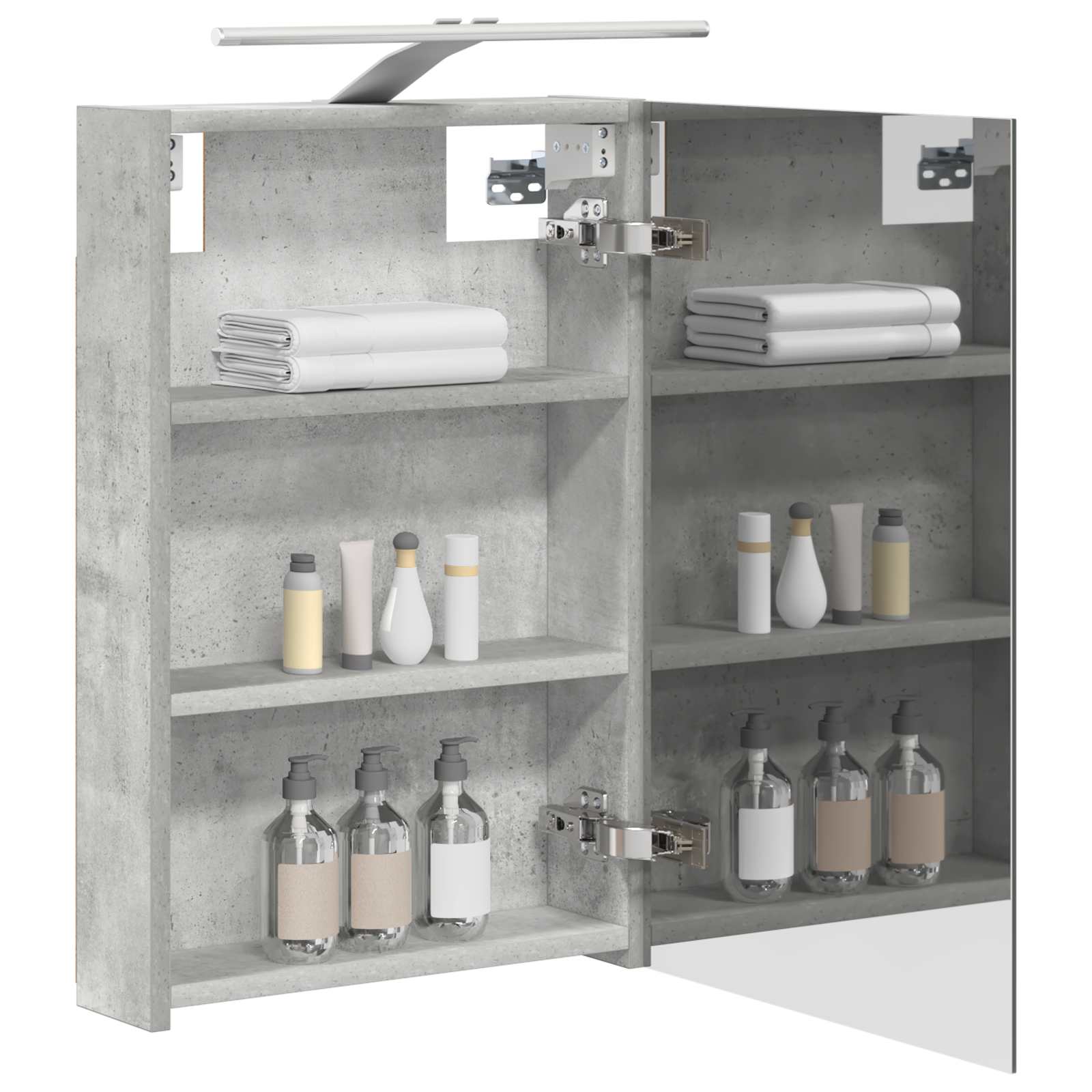Badkamer spiegelkast met plank Beton Grijs 40 x 10,5 x 60,5 cm is nu te koop bij PeponiXL, paradijselijk wonen!