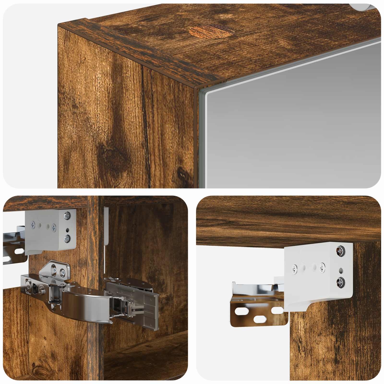 Badkamer spiegelkast Gerookt eiken 40 x 10,5 x 60,5 cm is nu te koop bij PeponiXL, paradijselijk wonen!