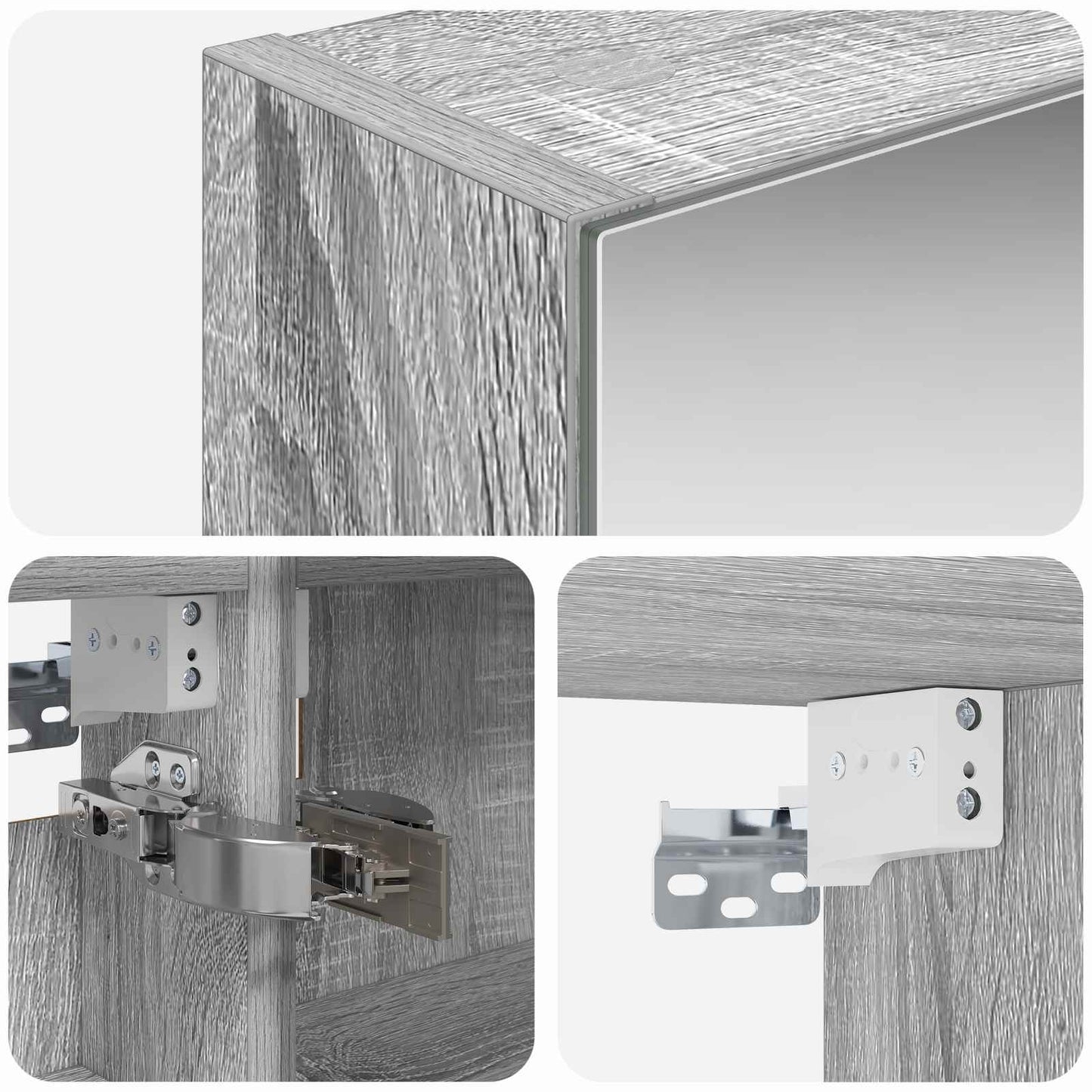 Badkamer spiegelkast met plank Grijs Sonoma 40 x 10,5 x 60,5 cm is nu te koop bij PeponiXL, paradijselijk wonen!