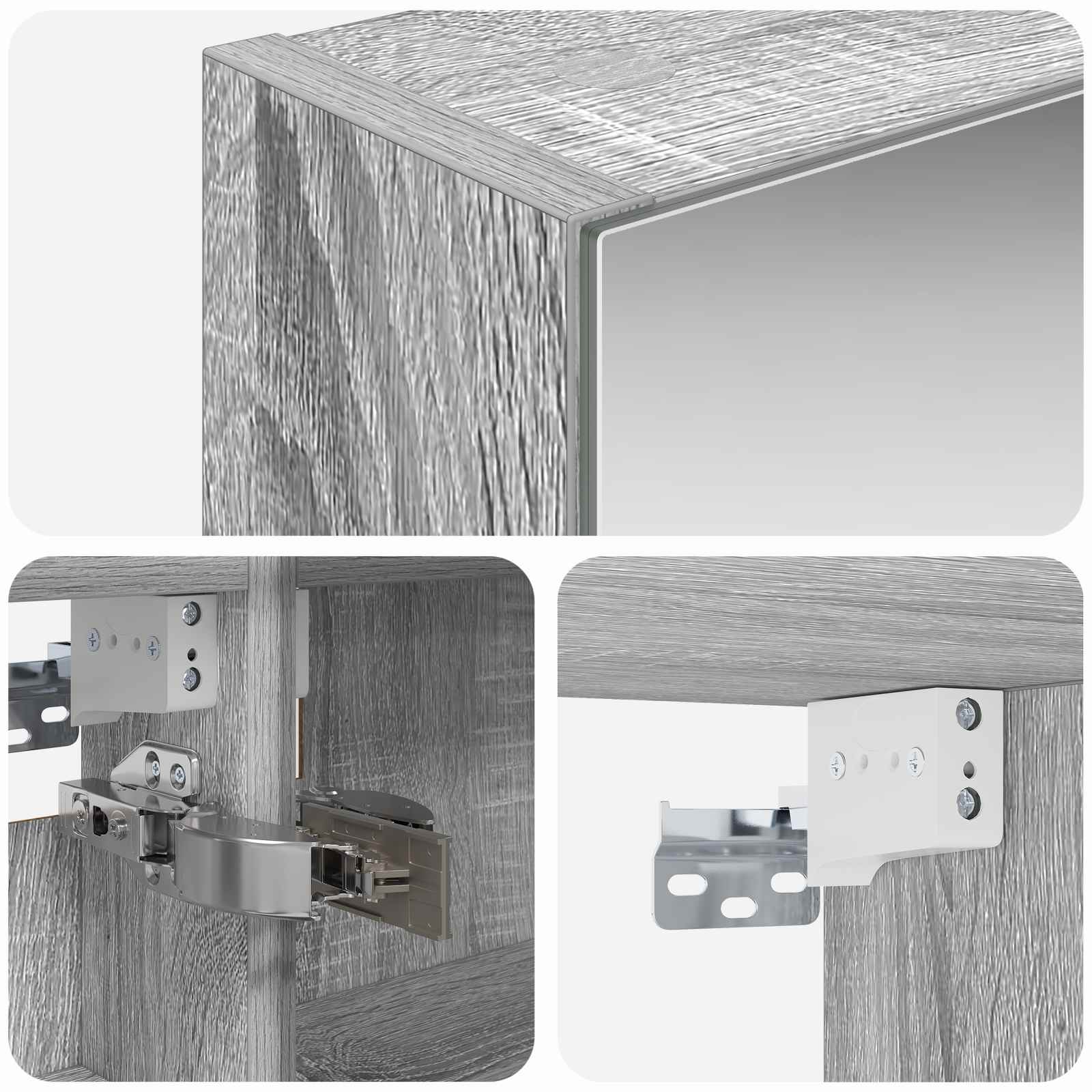Badkamer spiegelkast met plank Grijs Sonoma 40 x 10,5 x 60,5 cm is nu te koop bij PeponiXL, paradijselijk wonen!