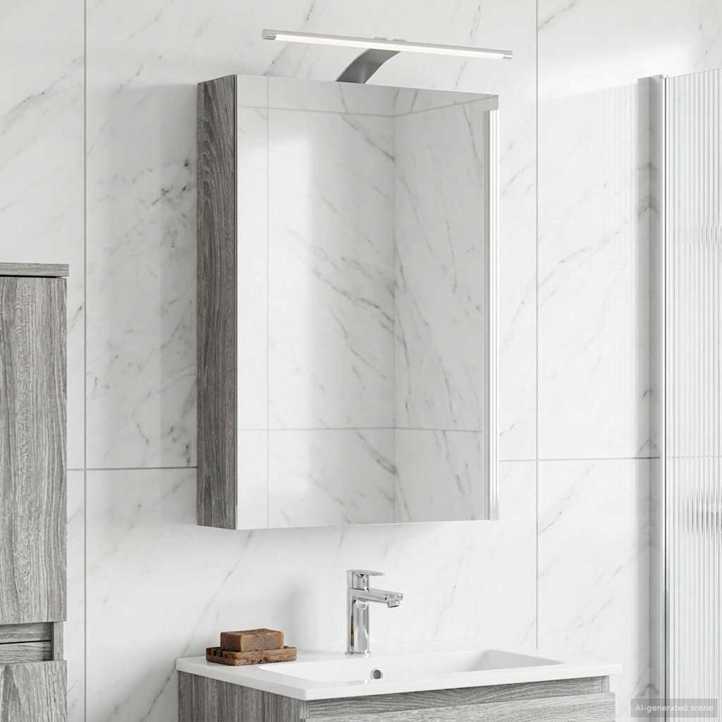 Badkamer spiegelkast met plank Grijs Sonoma 40 x 10,5 x 60,5 cm is nu te koop bij PeponiXL, paradijselijk wonen!