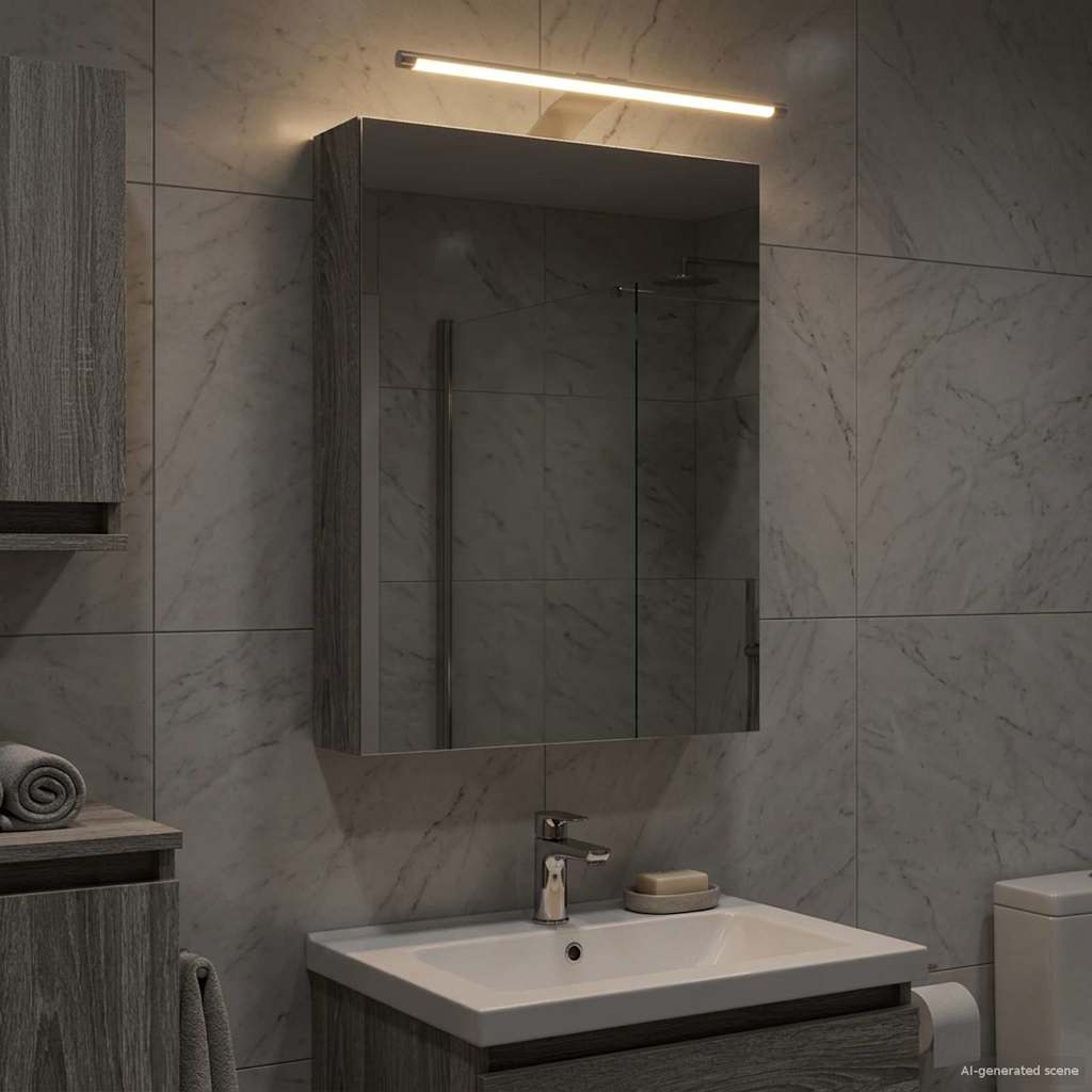 Badkamer spiegelkast met plank Grijs Sonoma 40 x 10,5 x 60,5 cm is nu te koop bij PeponiXL, paradijselijk wonen!