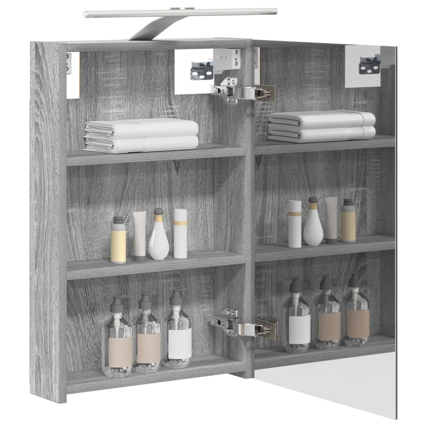 Badkamer spiegelkast met plank Grijs Sonoma 40 x 10,5 x 60,5 cm is nu te koop bij PeponiXL, paradijselijk wonen!