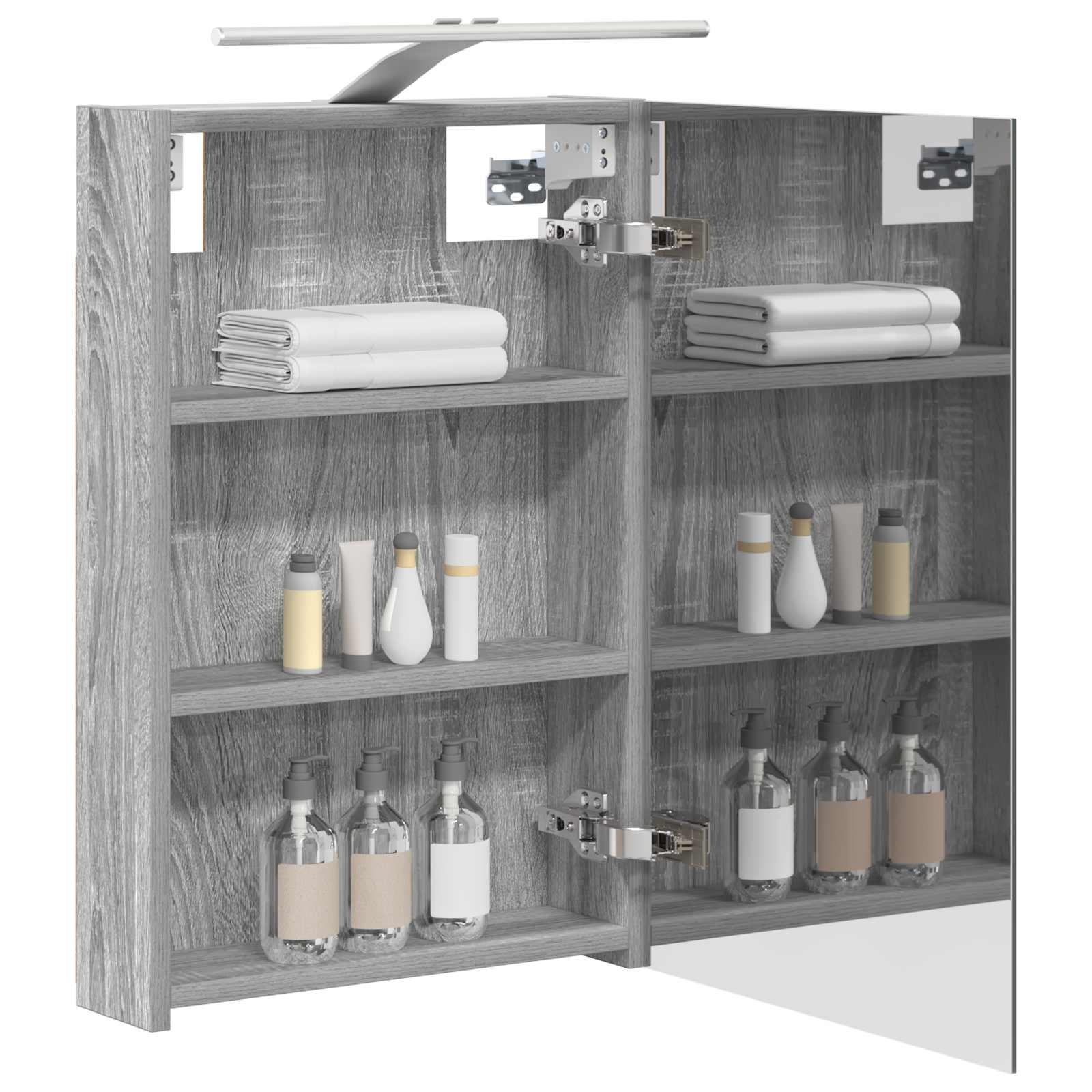 Badkamer spiegelkast met plank Grijs Sonoma 40 x 10,5 x 60,5 cm is nu te koop bij PeponiXL, paradijselijk wonen!