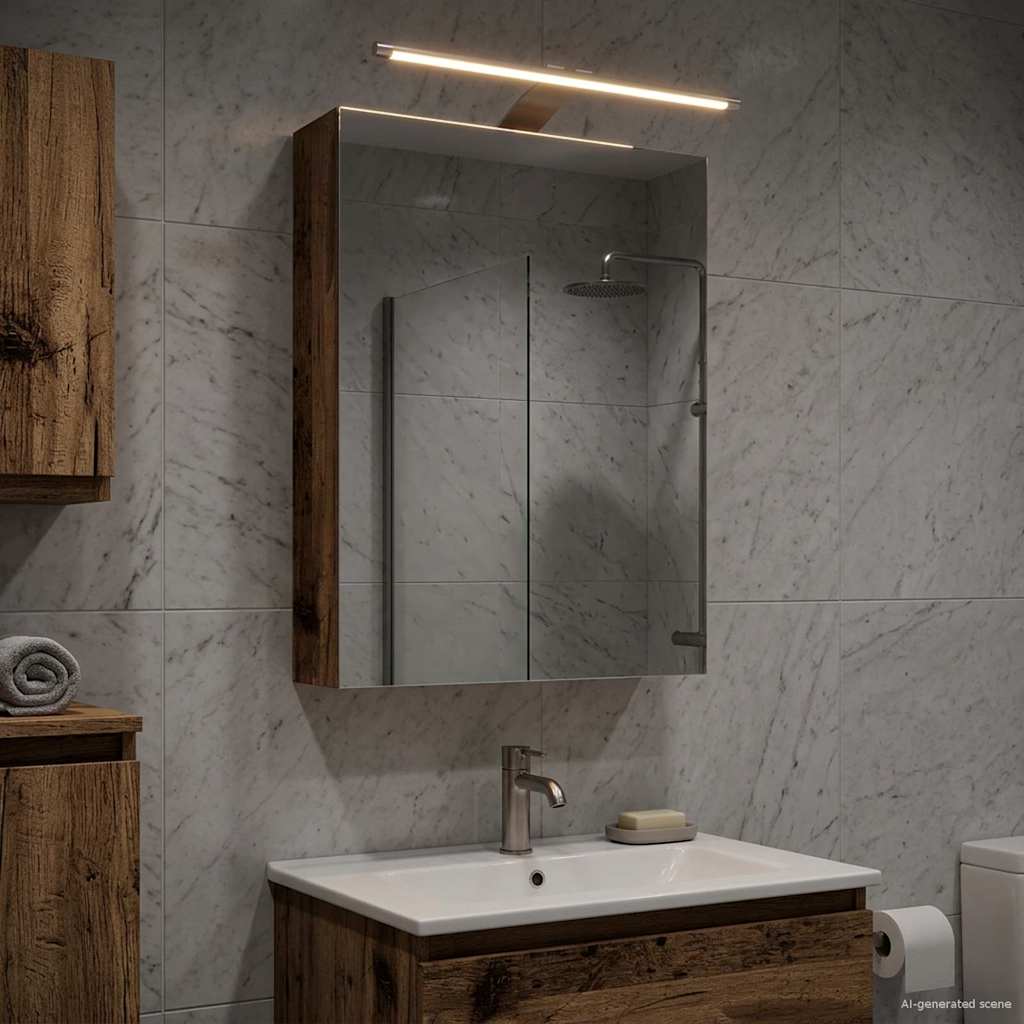 Badkamer spiegelkast Oudhout 40 x 10,5 x 60,5 cm Bewerkt hout is nu te koop bij PeponiXL, paradijselijk wonen!