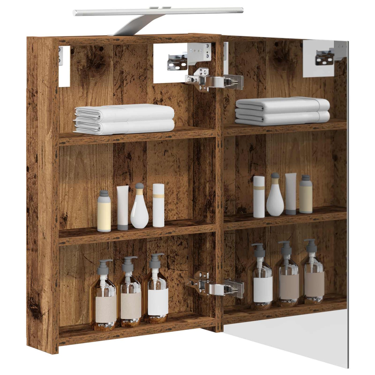 Badkamer spiegelkast Oudhout 40 x 10,5 x 60,5 cm Bewerkt hout is nu te koop bij PeponiXL, paradijselijk wonen!