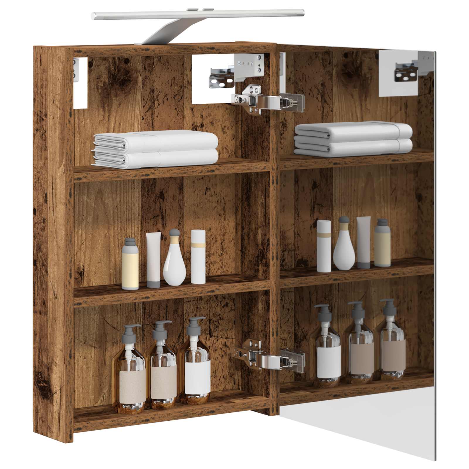 Badkamer spiegelkast Oudhout 40 x 10,5 x 60,5 cm Bewerkt hout is nu te koop bij PeponiXL, paradijselijk wonen!