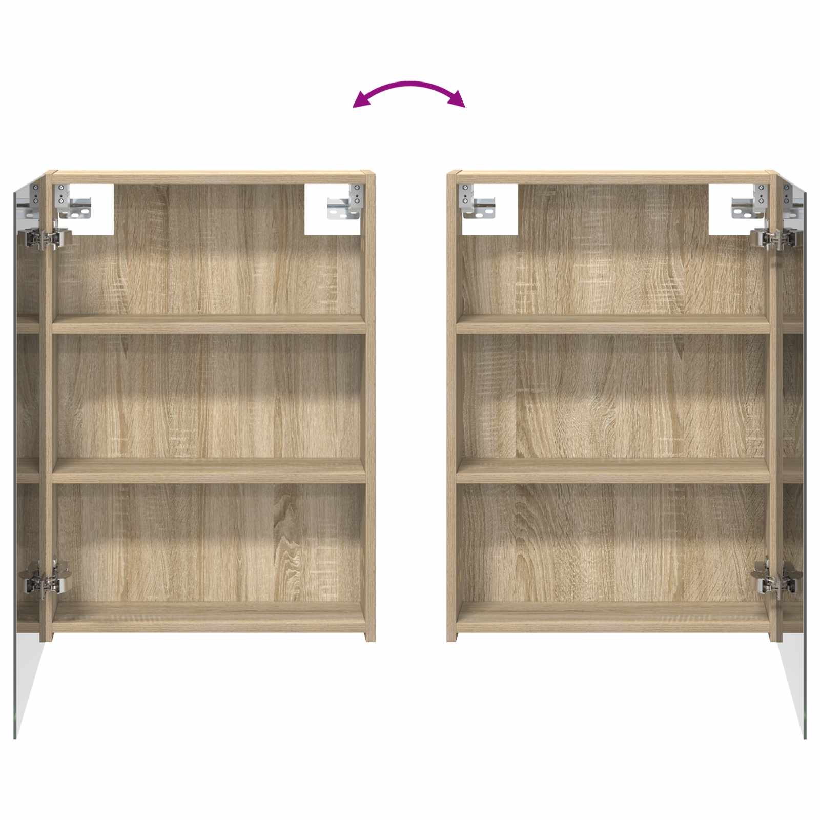 Badkamer spiegelkast met plank Sonoma Eiken 50 x 14,5 x 70 cm is nu te koop bij PeponiXL, paradijselijk wonen!
