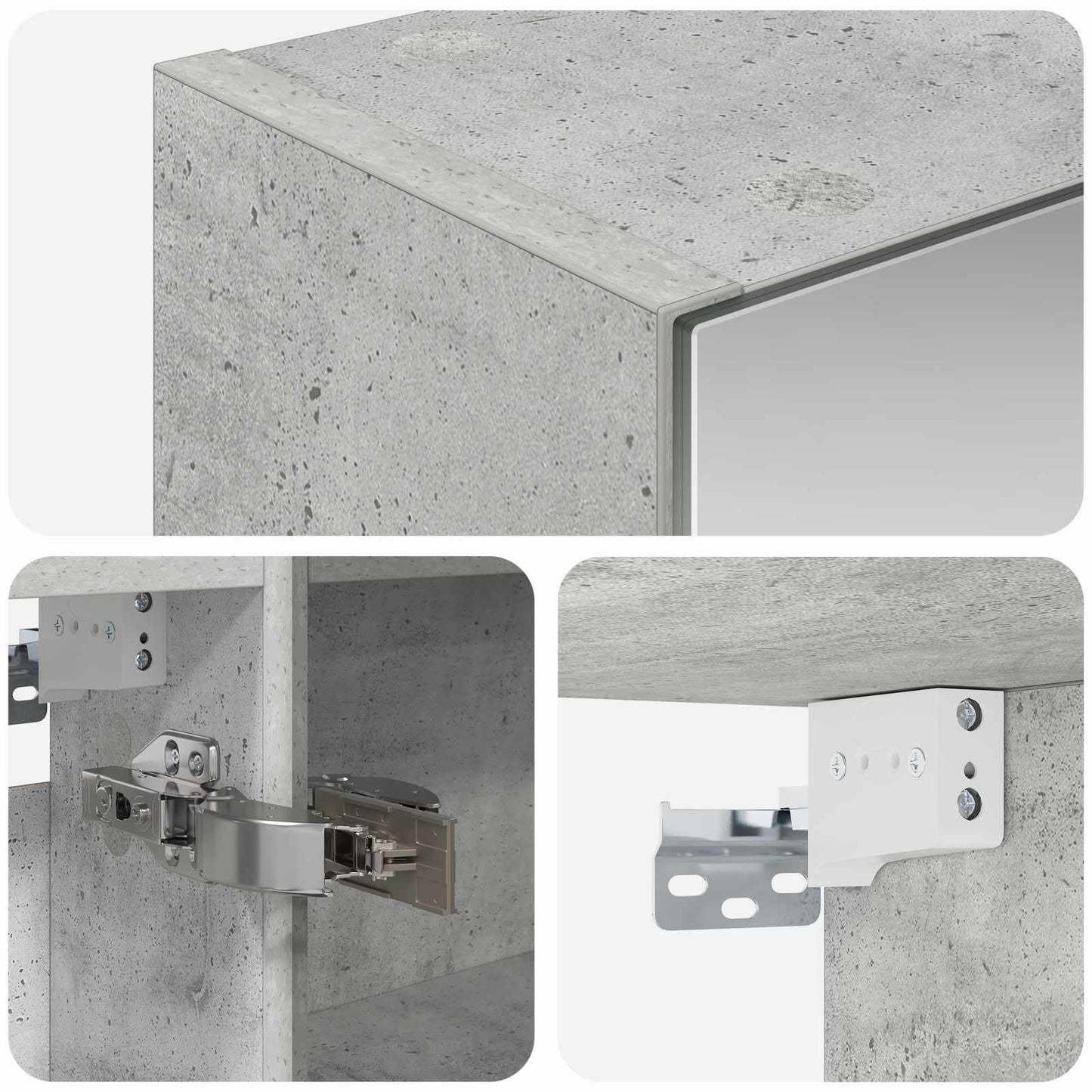 Badkamer spiegelkast Beton Grijs 50 x 14,5 x 70 cm Bewerkt hout is nu te koop bij PeponiXL, paradijselijk wonen!